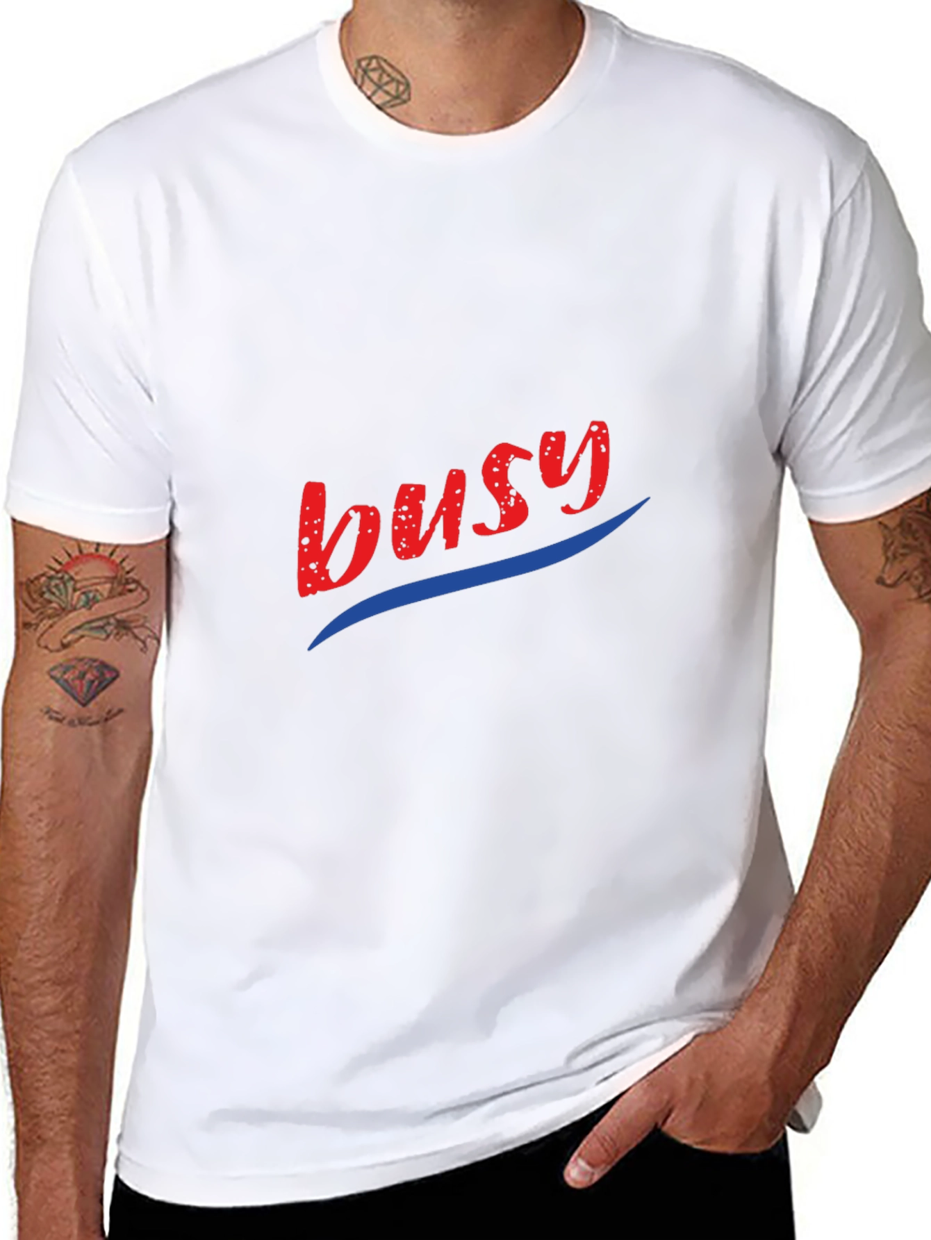Busy Graphic Tee - Stylish Black T-Shirt