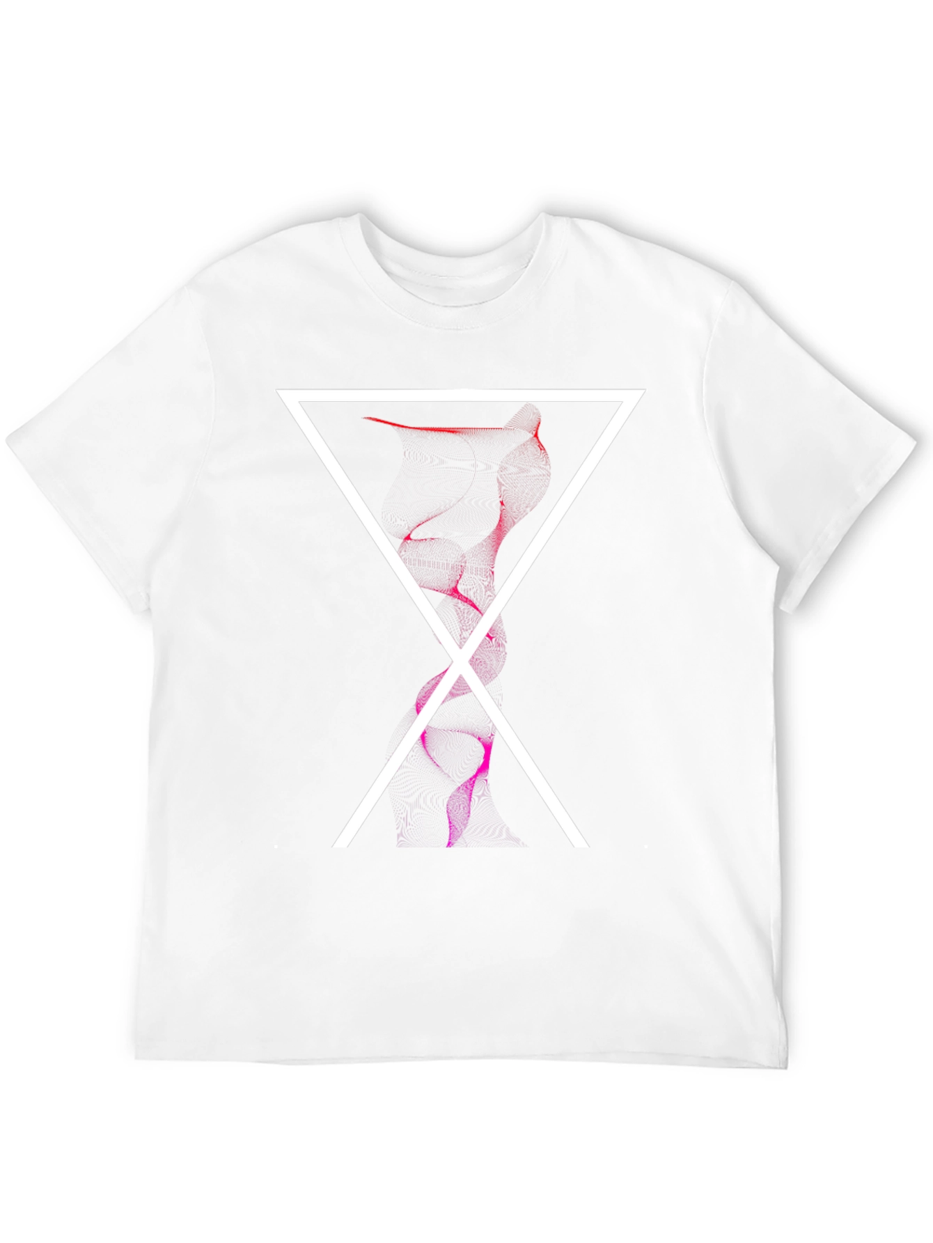 Abstract Triangle Graphic Print Mens Black Tee