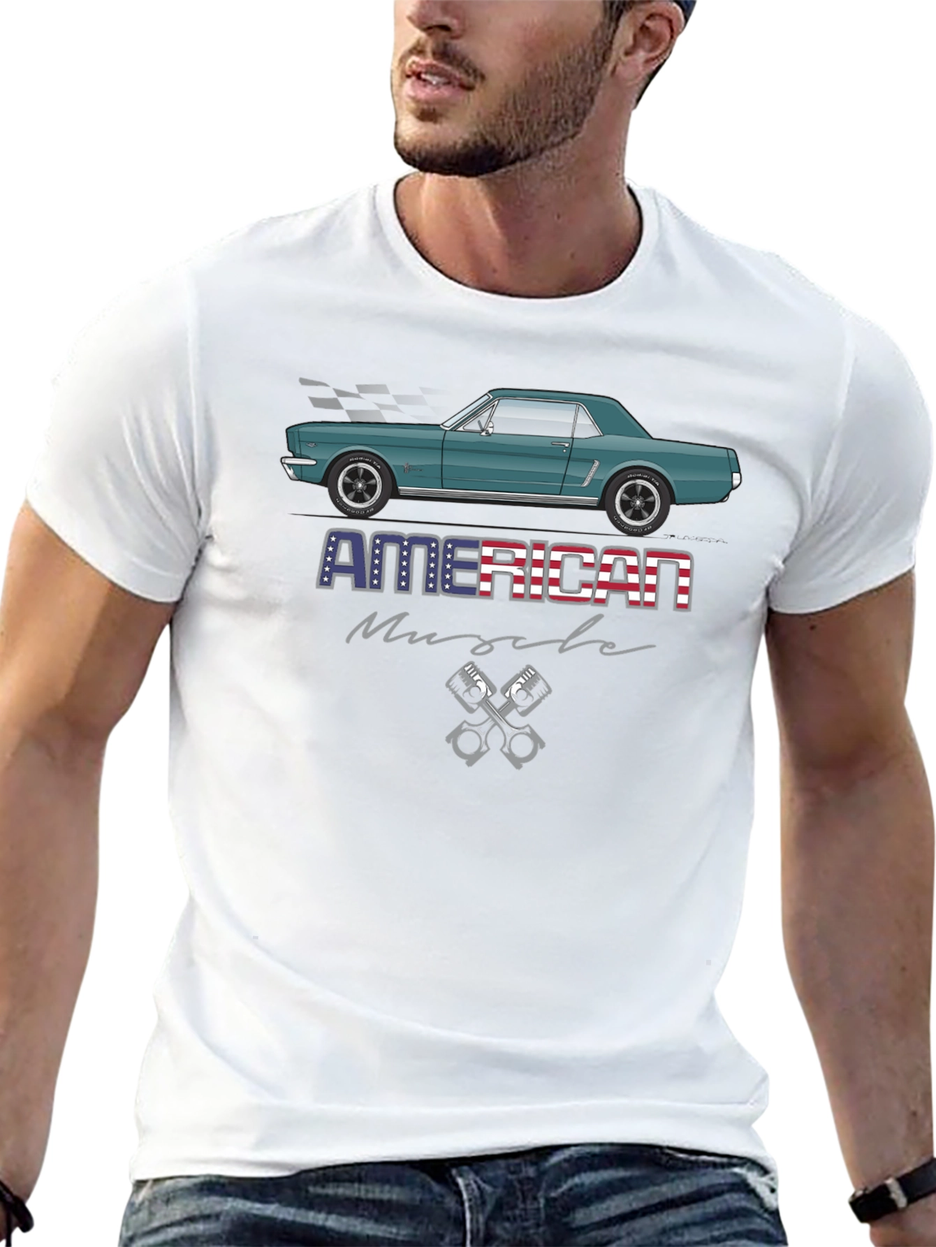American Muscle Car Graphic Tee