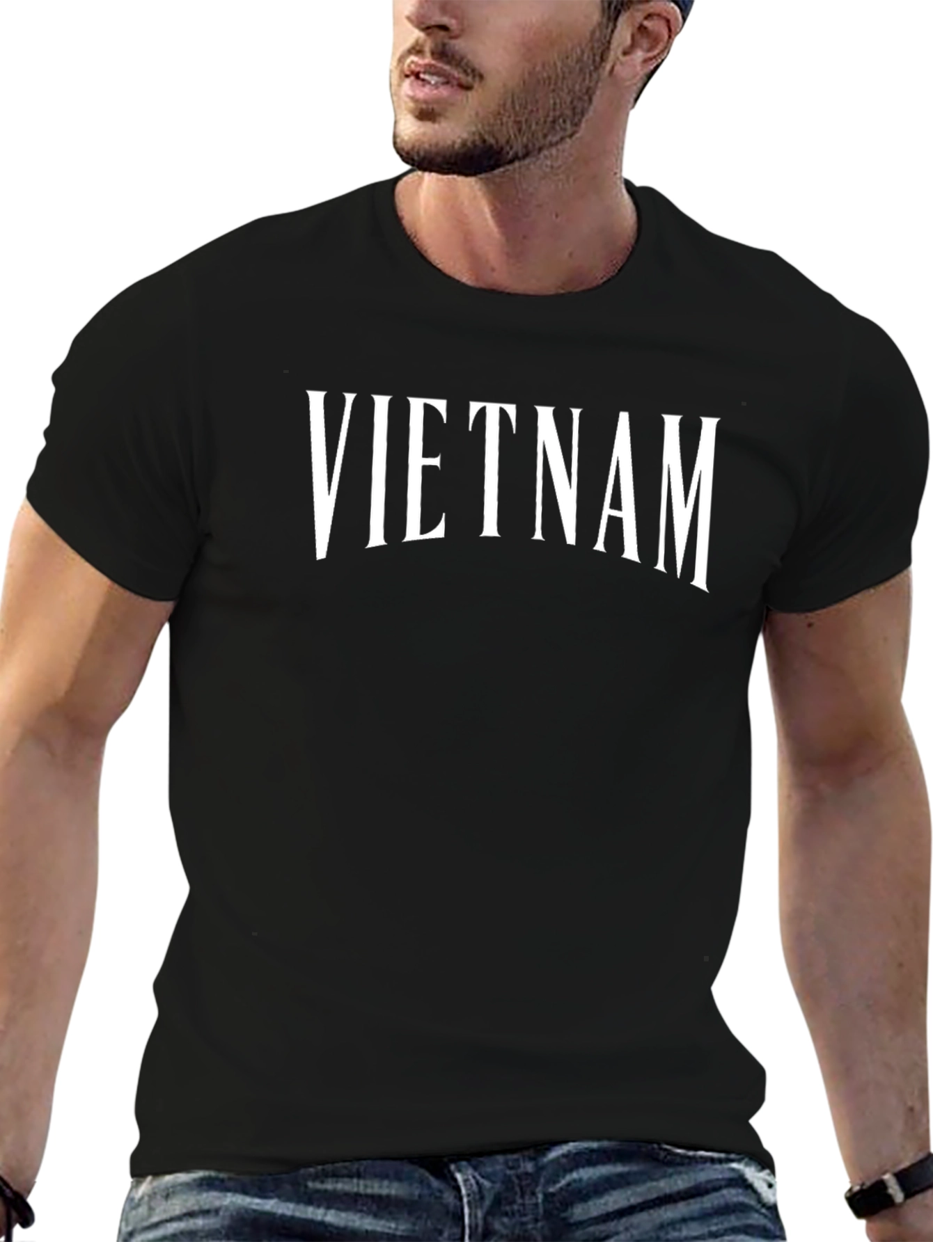 Vietnam Graphic T-Shirt - Black Crew Neck Tee