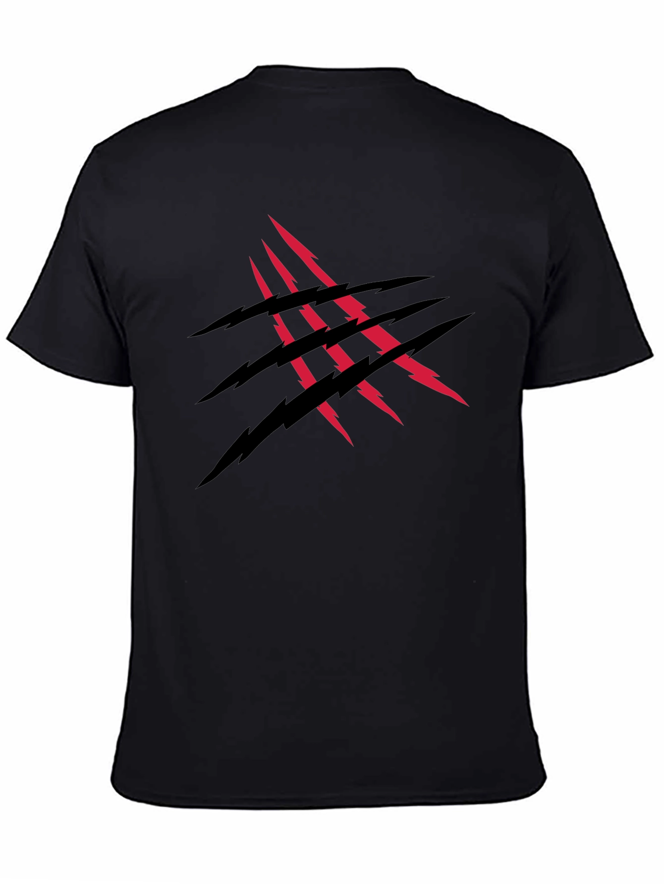 Claw Mark Graphic Print Black T-Shirt