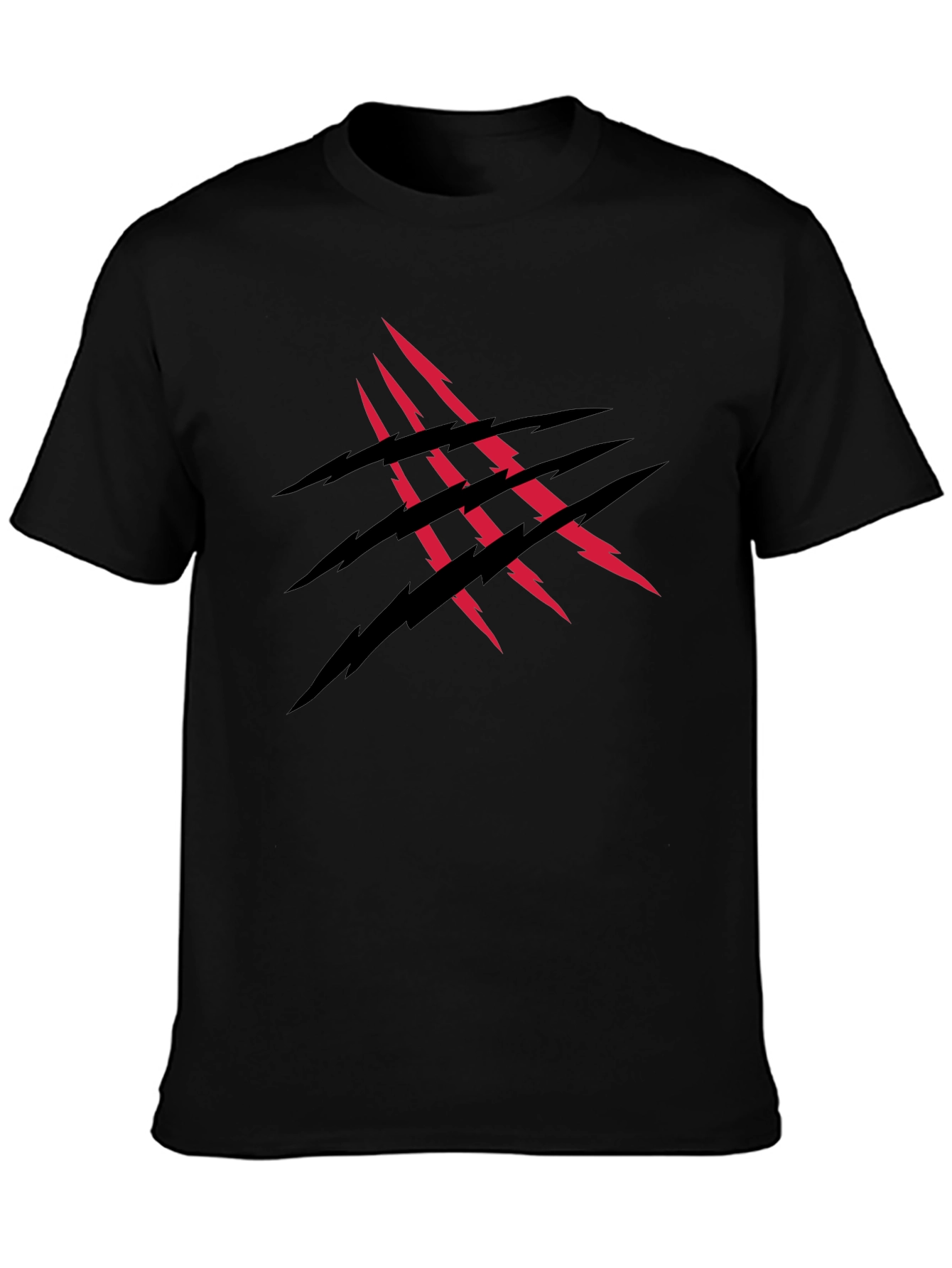 Claw Mark Graphic Print Black T-Shirt