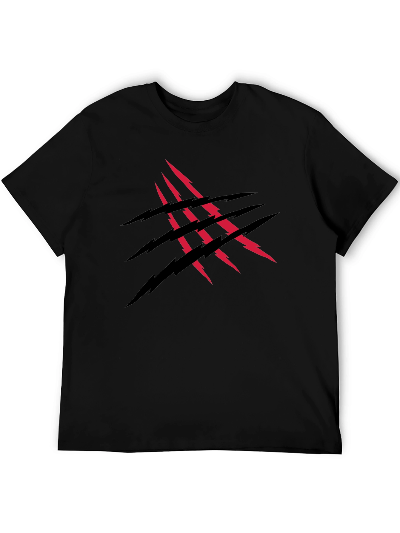 Claw Mark Graphic Print Black T-Shirt