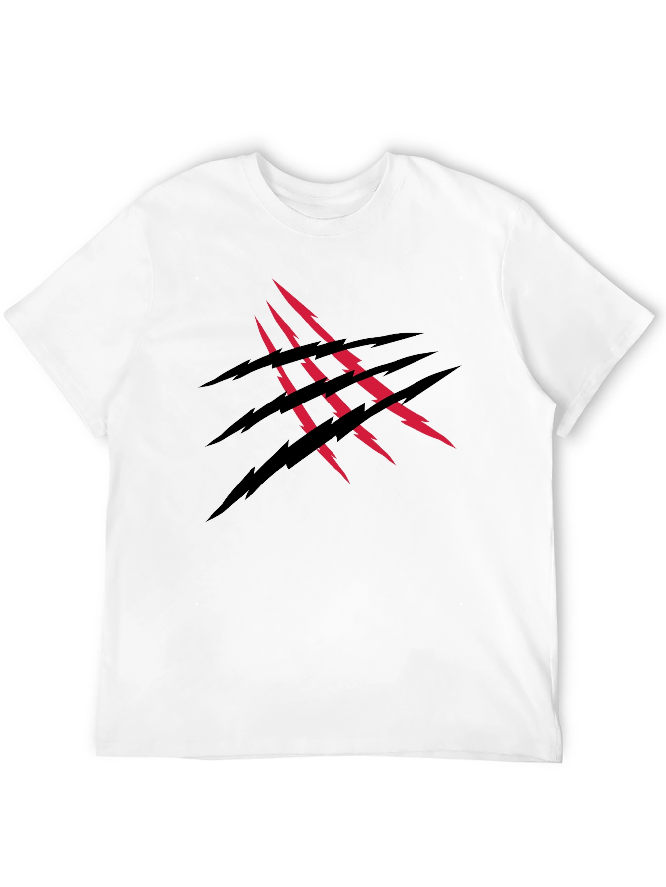 Claw Mark Graphic Print Black T-Shirt