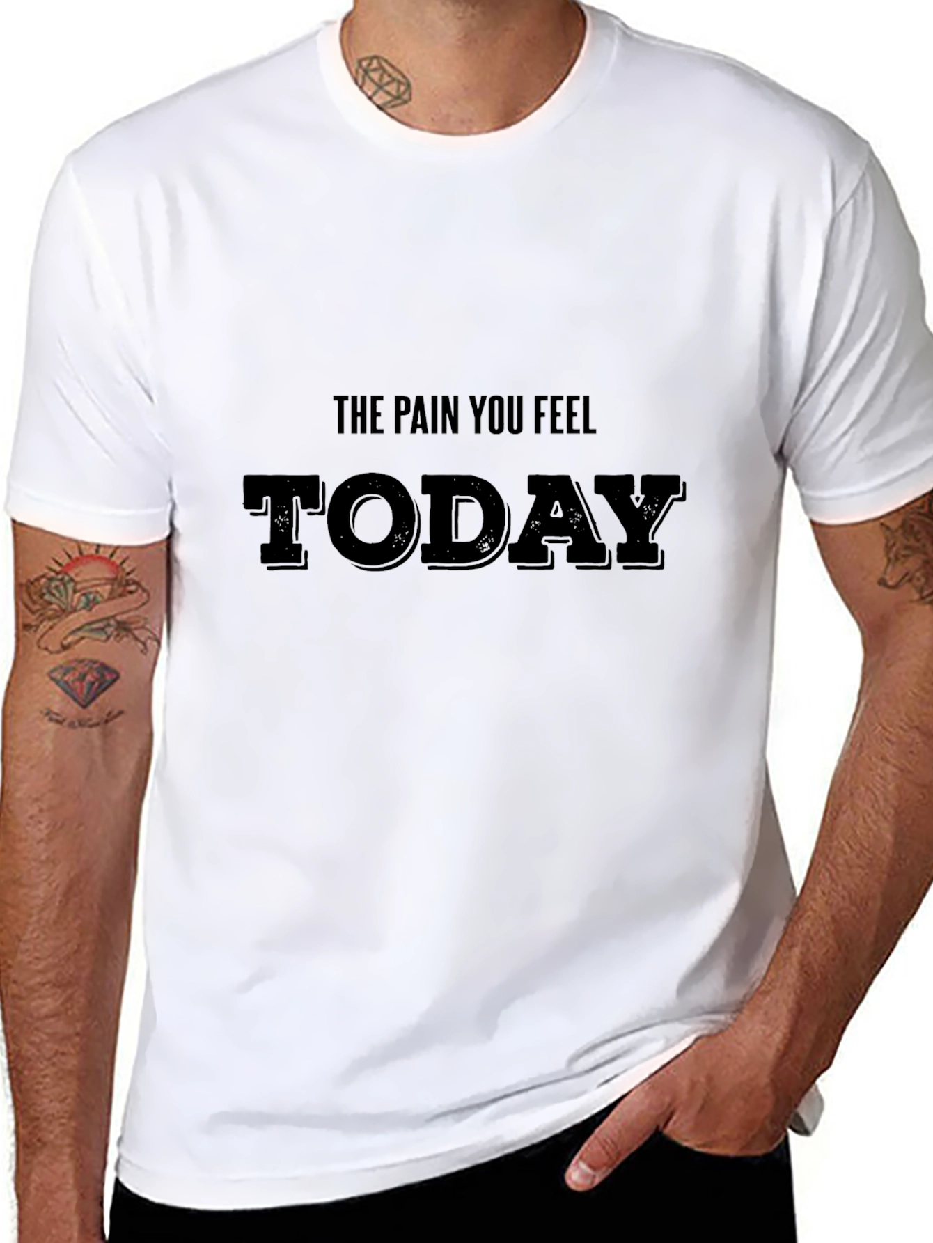 Motivational Pain Today Black T-Shirt