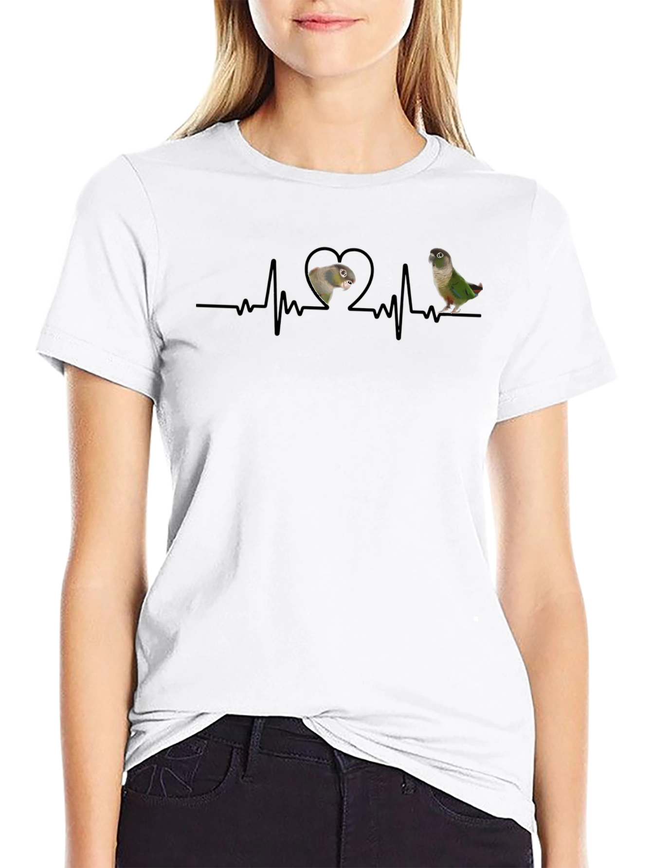 Green Cheek Conure Heartbeat T-Shirt