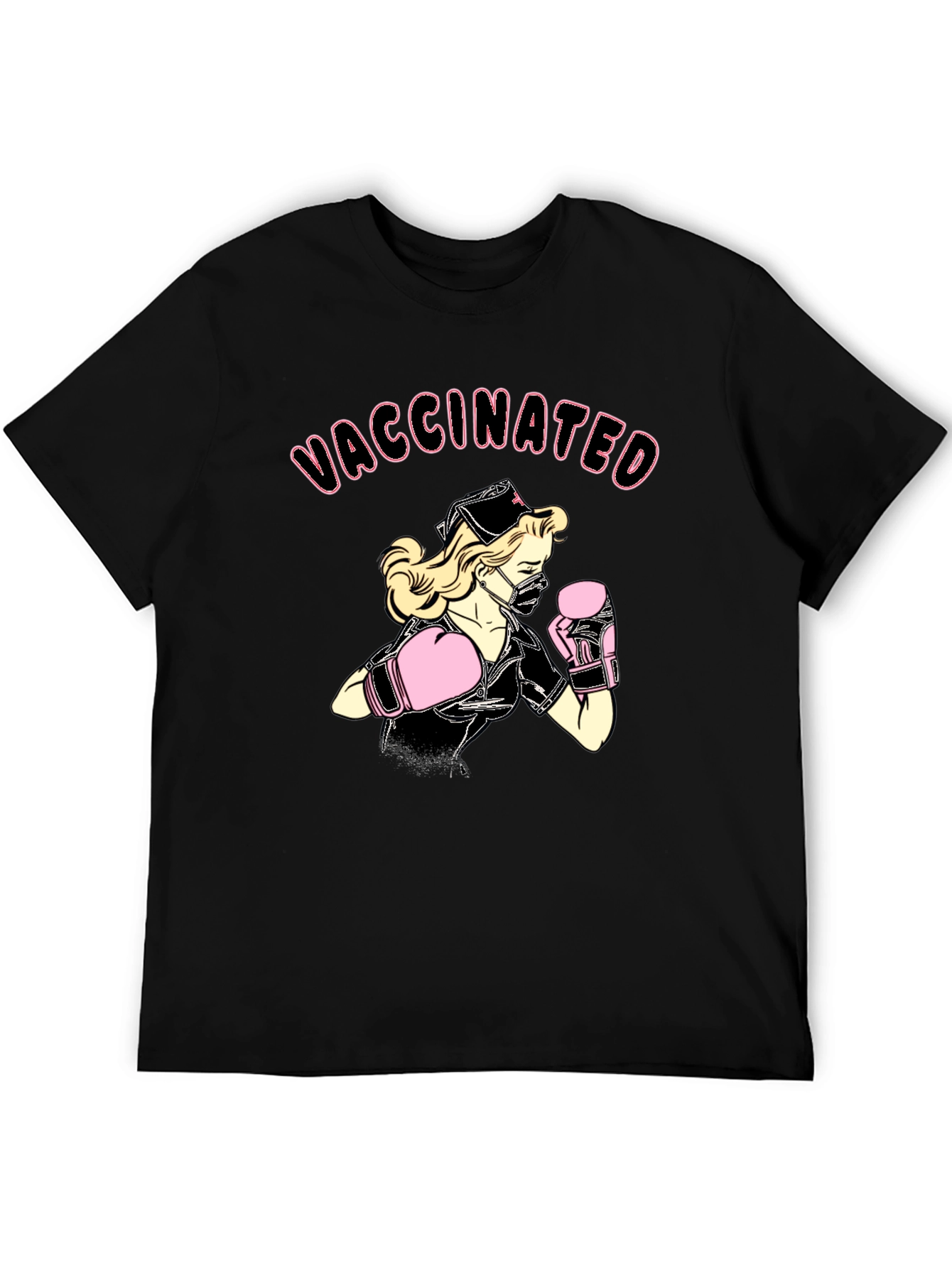 Vaccinated Nurse Boxer Graphic T-Shirt