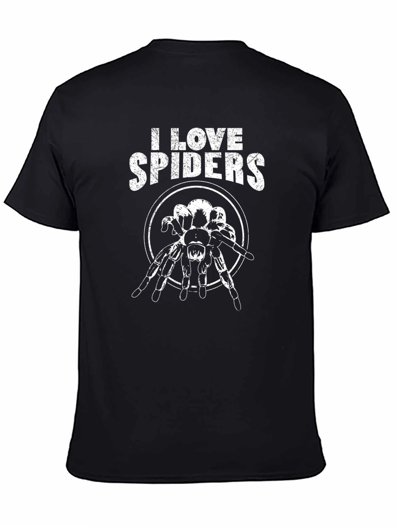 I Love Spiders Graphic Tee - Black Cotton T-Shirt