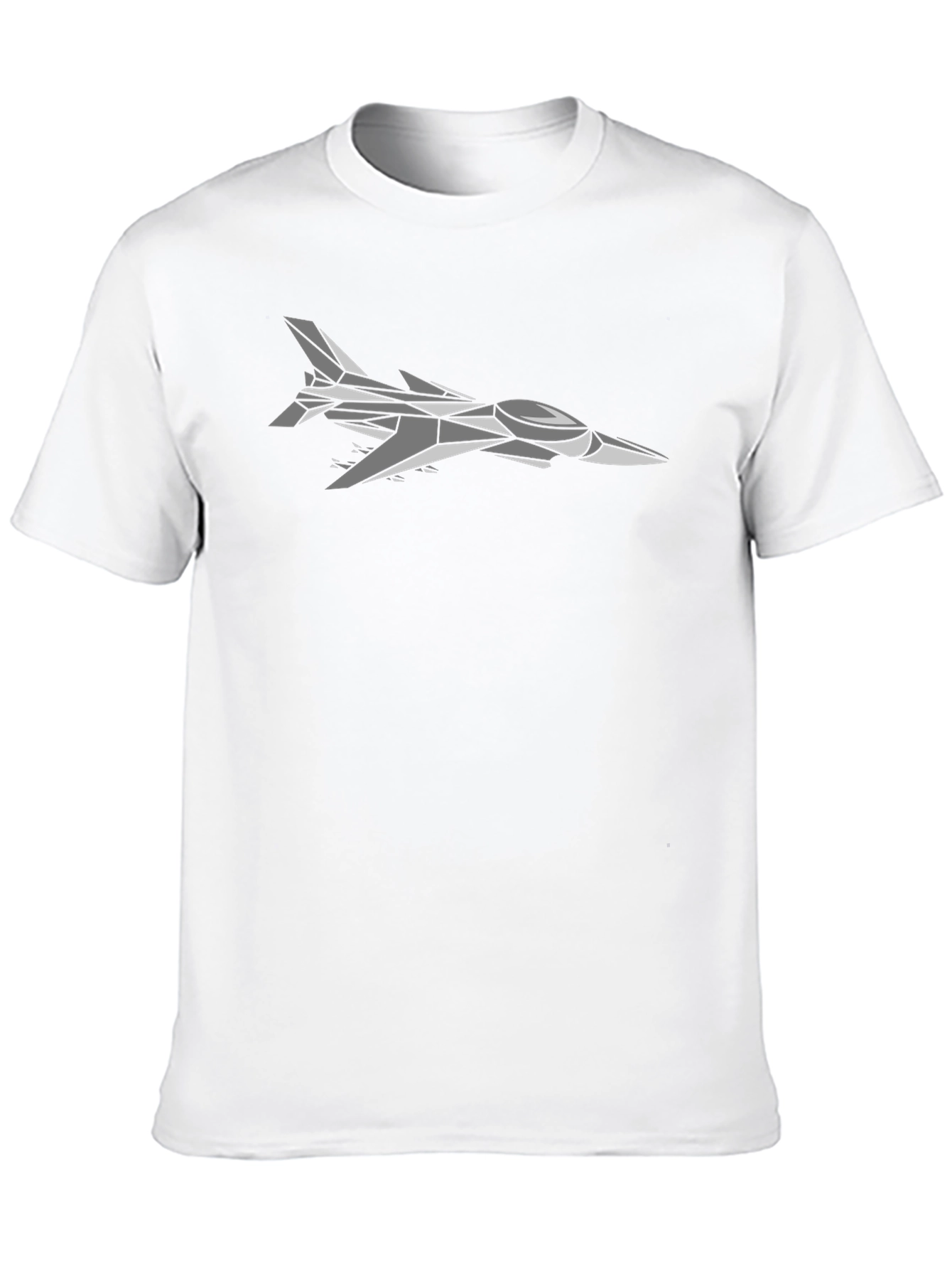 Sleek Jet Fighter Graphic Tee - Black Cotton T-Shirt