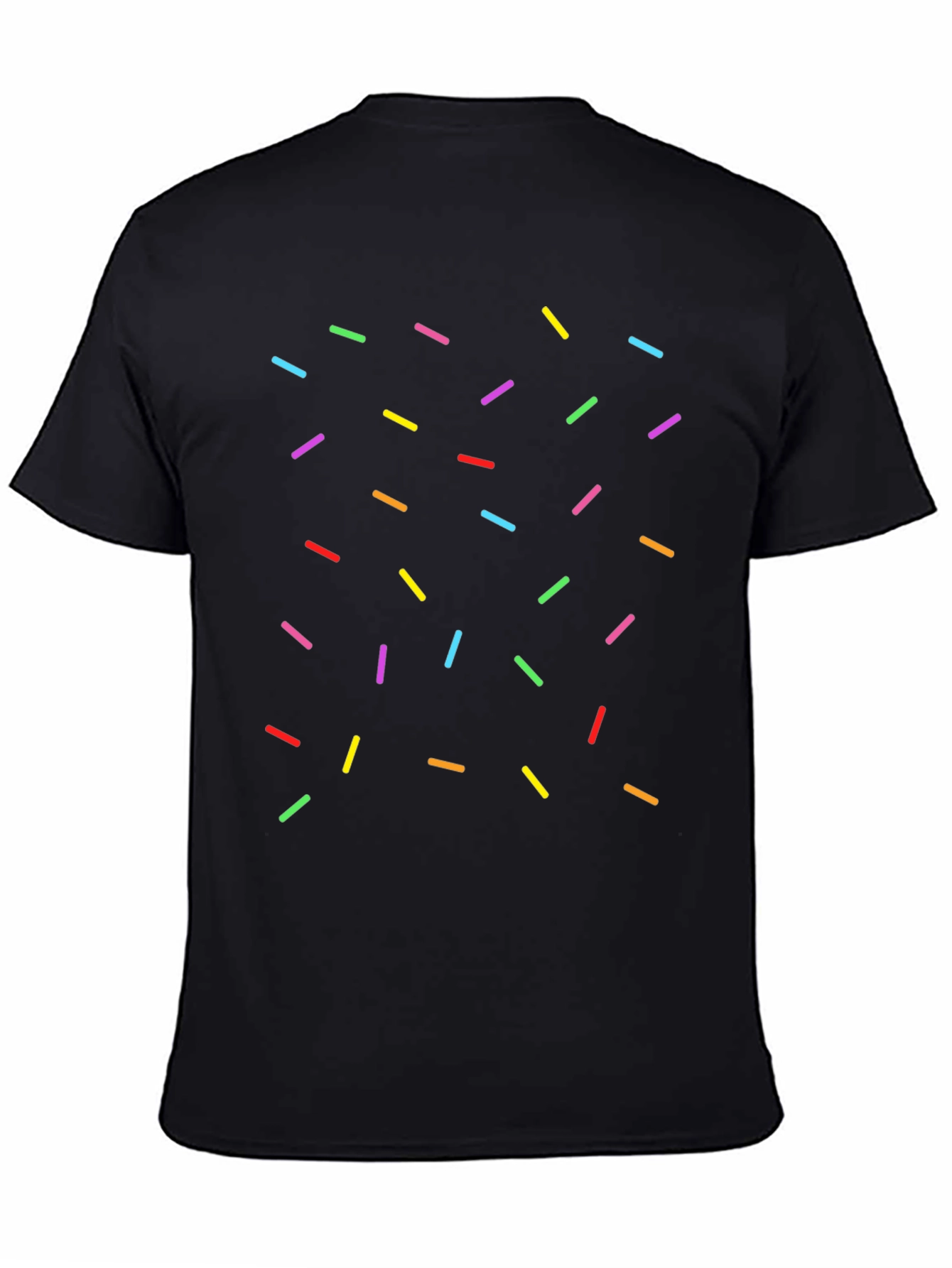 Sprinkle Pattern Black T-Shirt - Casual Unisex Tee