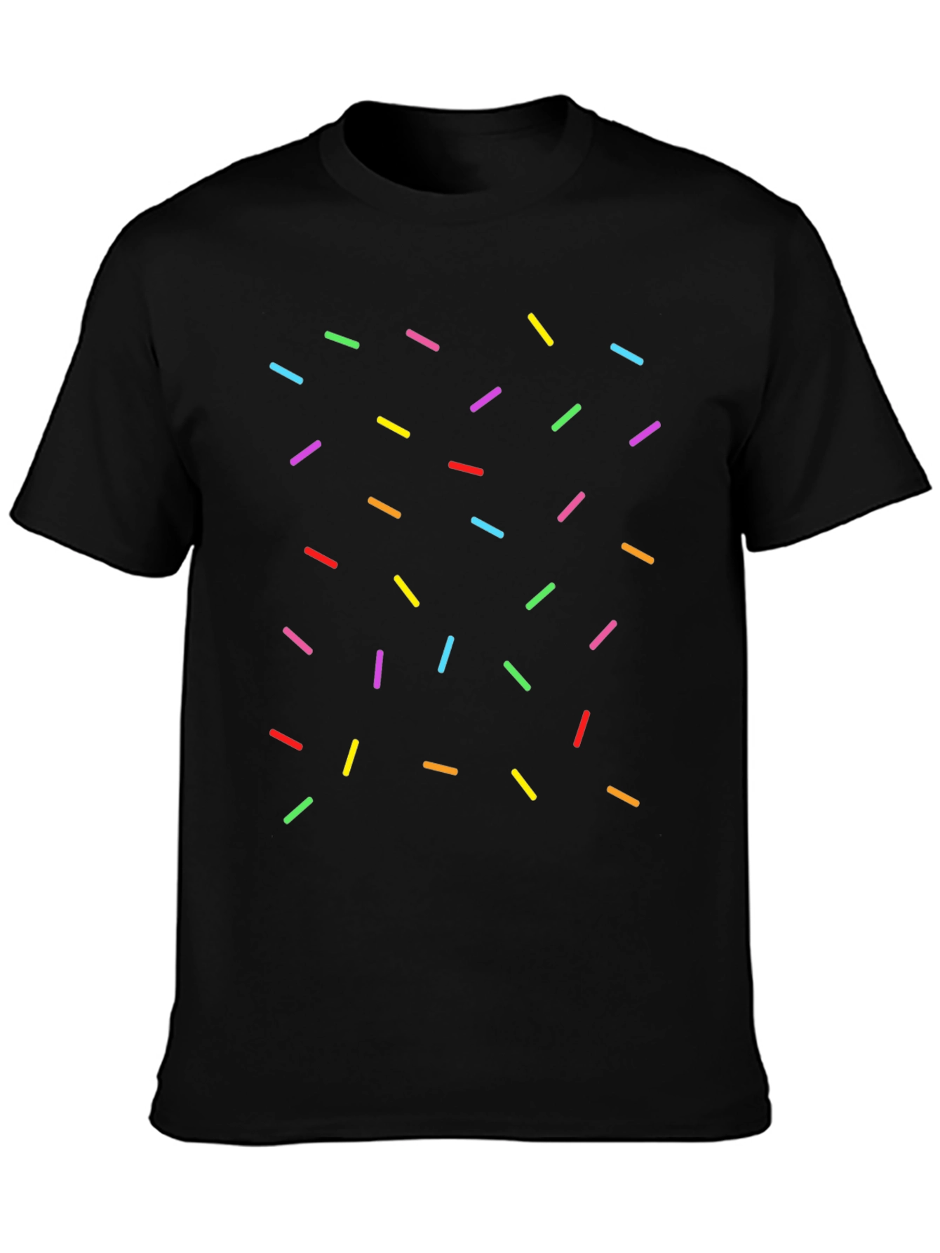 Sprinkle Pattern Black T-Shirt - Casual Unisex Tee