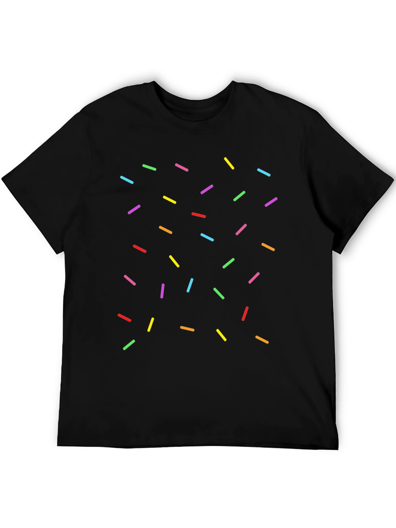 Sprinkle Pattern Black T-Shirt - Casual Unisex Tee