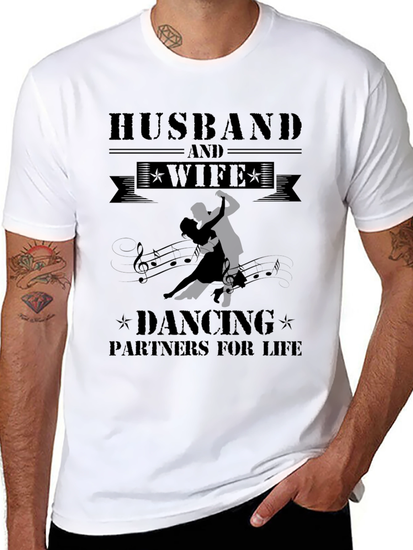 Husband & Wife Dancing Partners Black T-Shirt