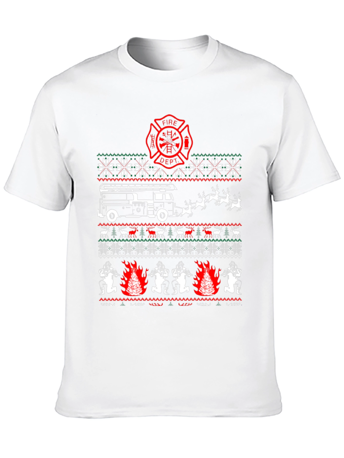 Firefighter Christmas Ugly Sweater T-Shirt