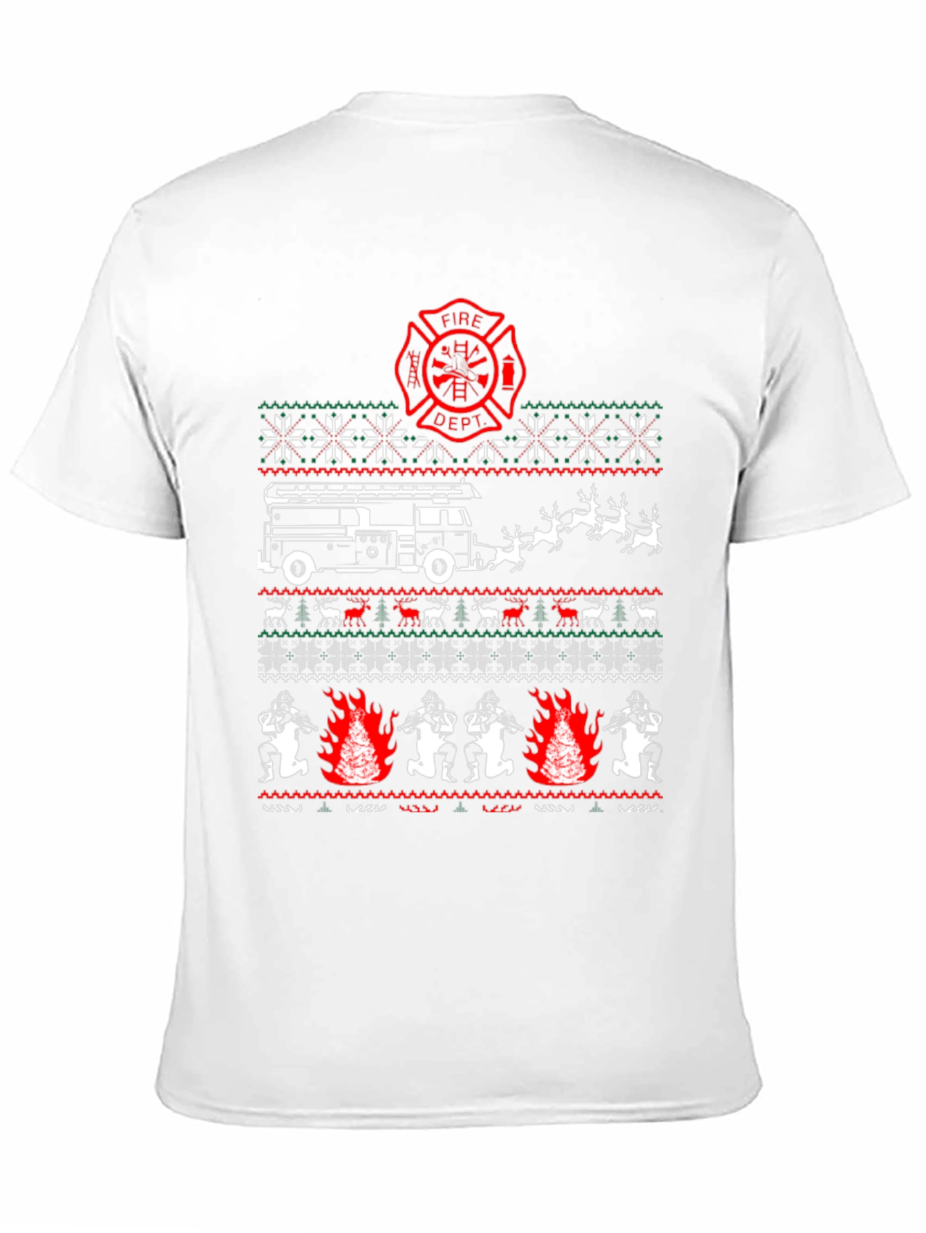 Firefighter Christmas Ugly Sweater T-Shirt