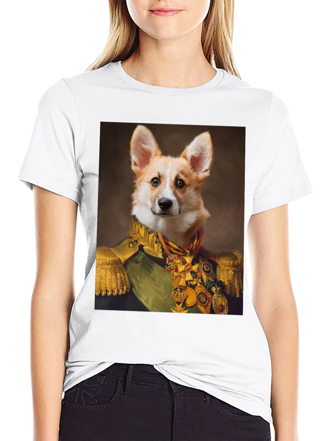 Regal Corgi Portrait T-Shirt
