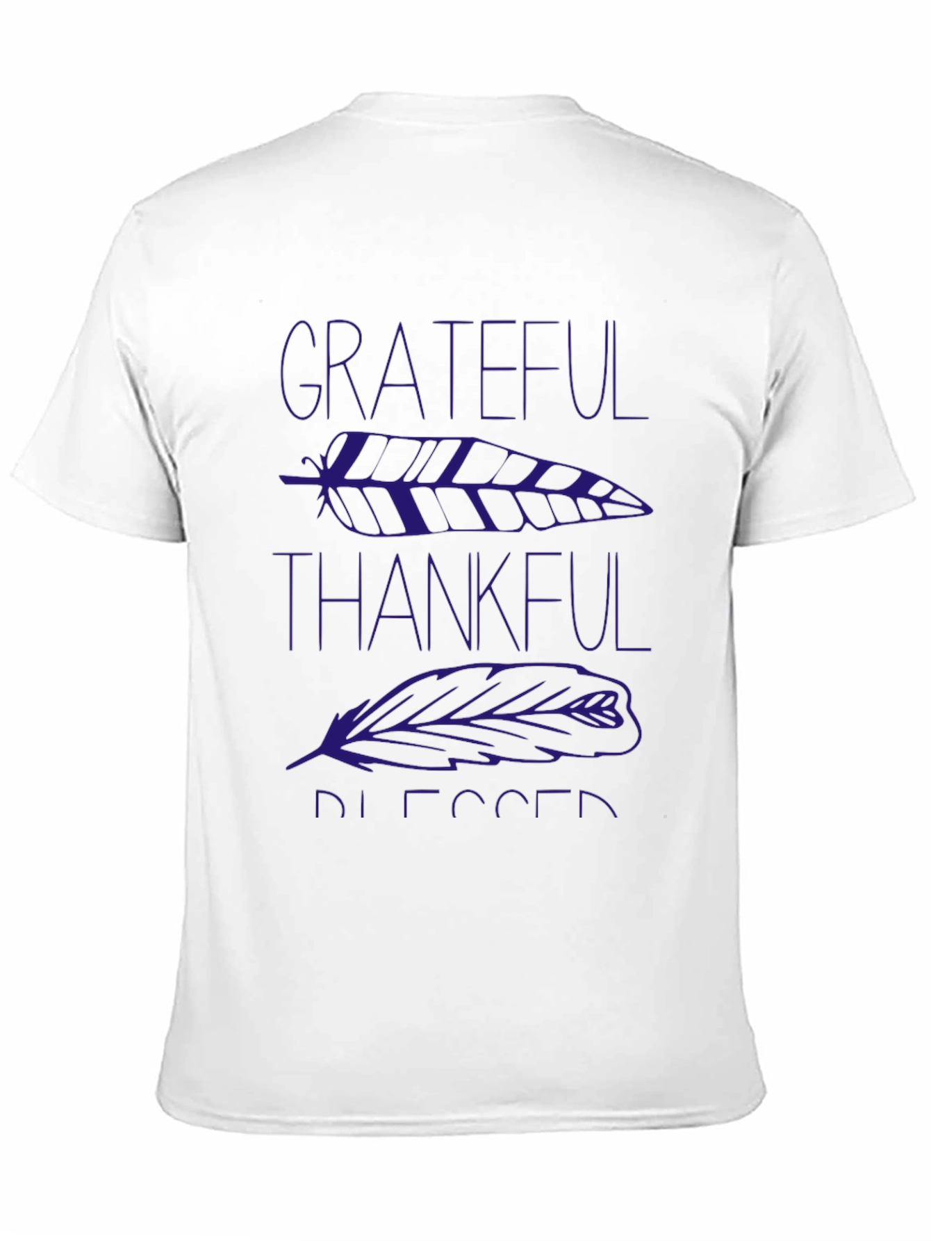 Grateful Thankful Blessed Feather Graphic T-Shirt