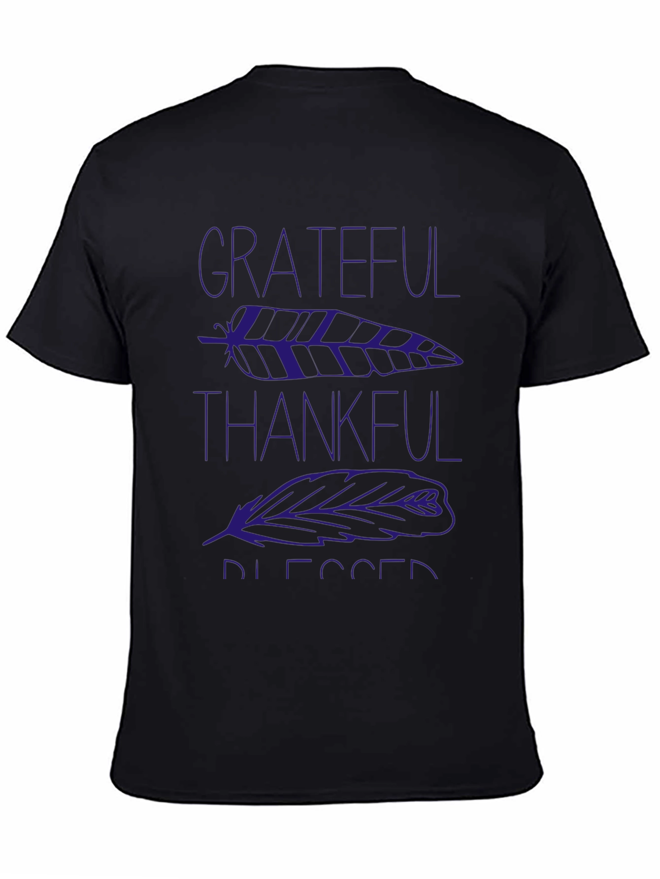 Grateful Thankful Blessed Feather Graphic T-Shirt