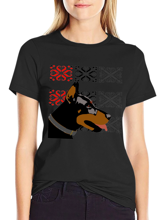 Doberman Ugly Sweater Graphic Tee - Black