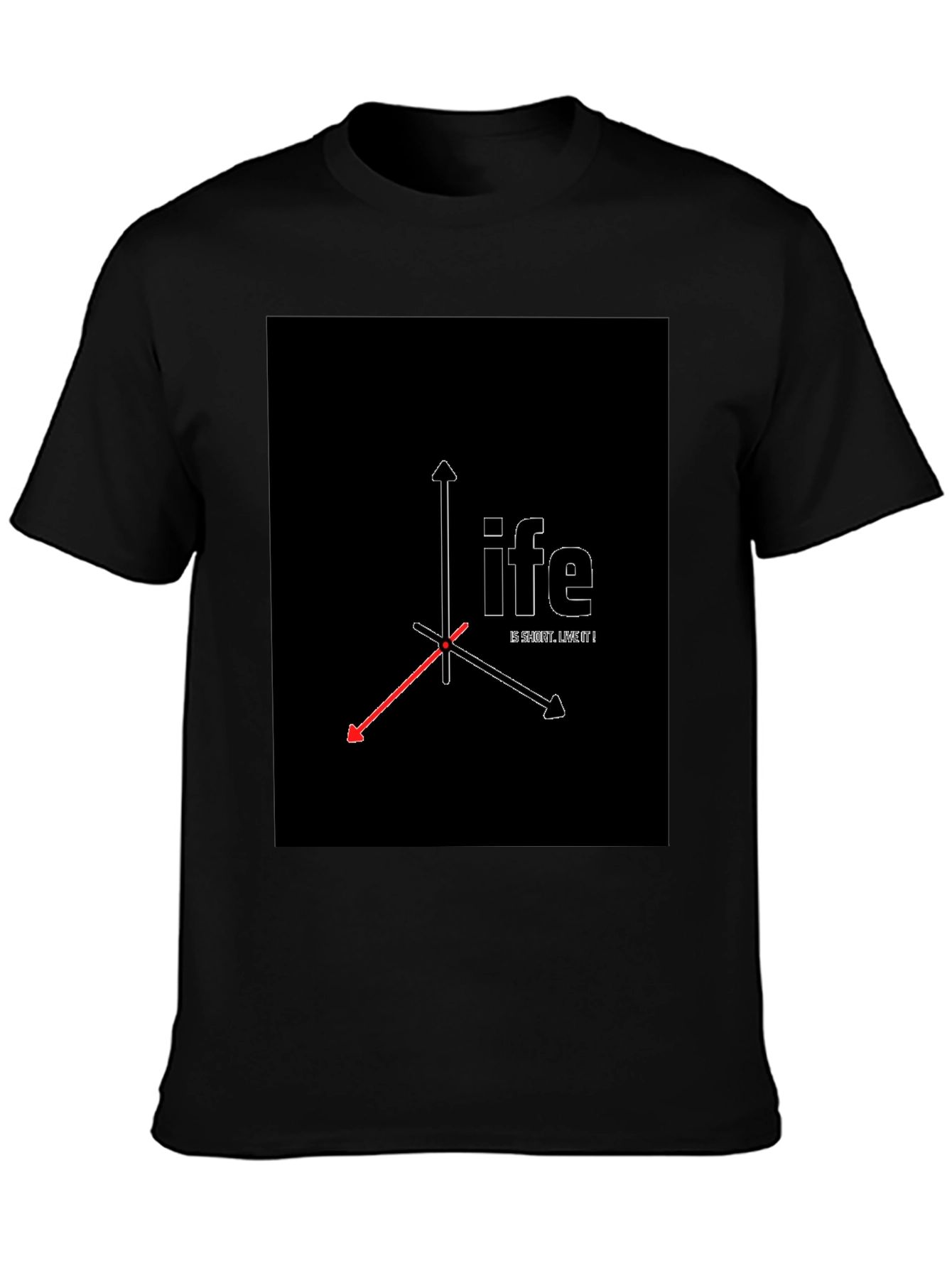 Geometric Life Print Black T-Shirt