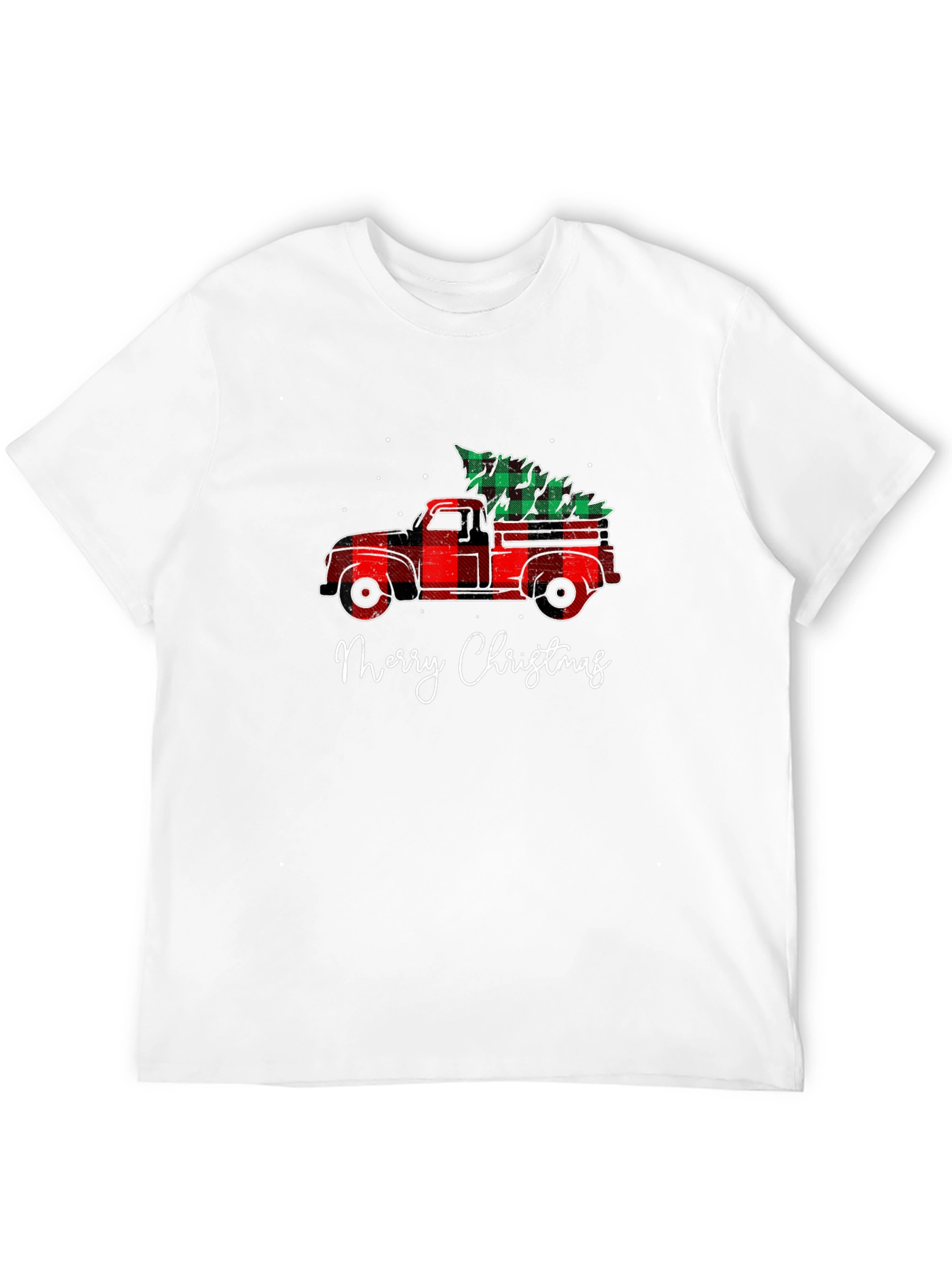 Merry Christmas Plaid Truck T-Shirt