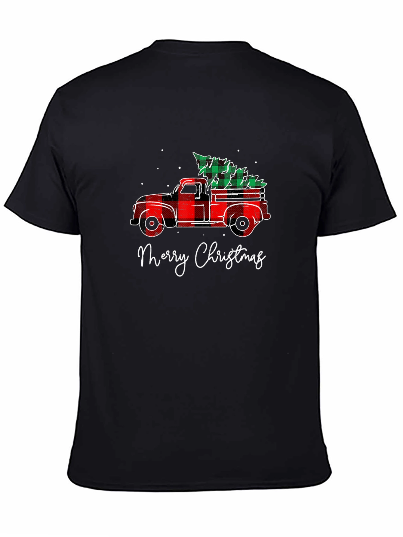 Merry Christmas Plaid Truck T-Shirt