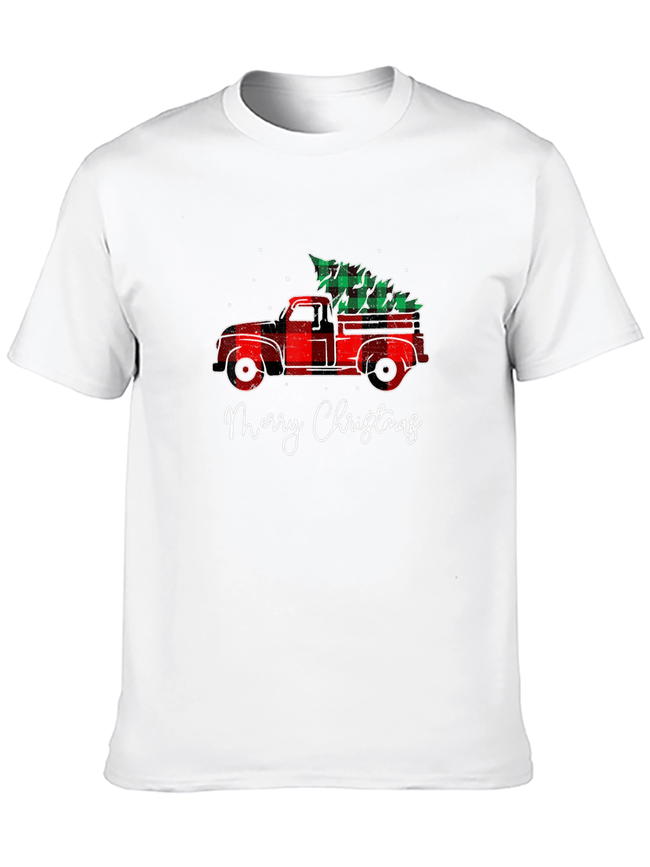 Merry Christmas Plaid Truck T-Shirt