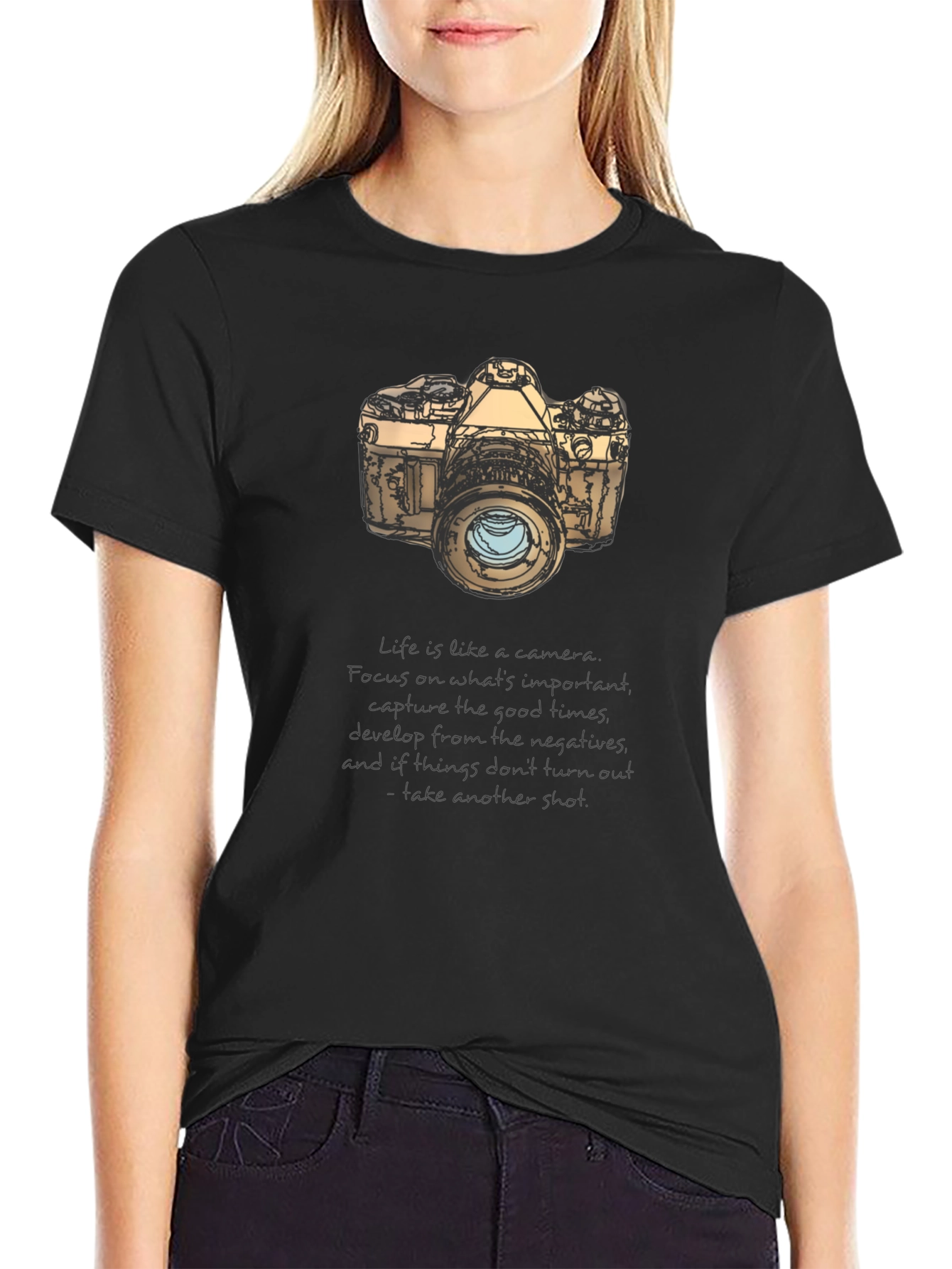 Camera Graphic T-Shirt - Focus on the Good Times