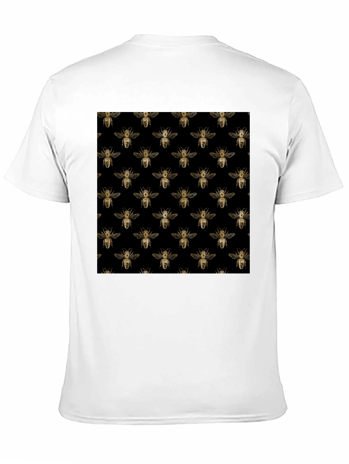 Honey Bee Pattern Black T-Shirt