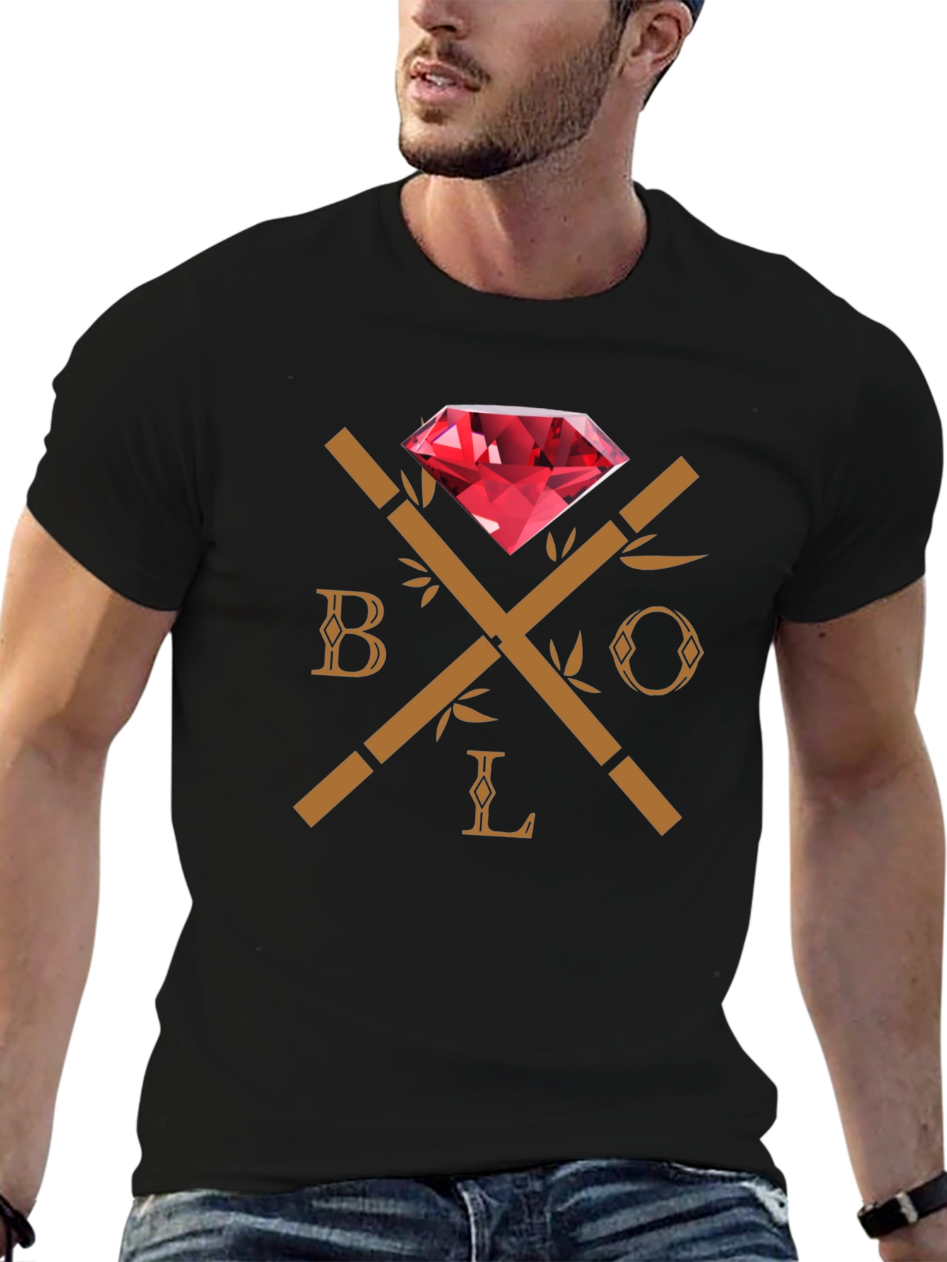 Black BOLO Diamond Graphic Tee
