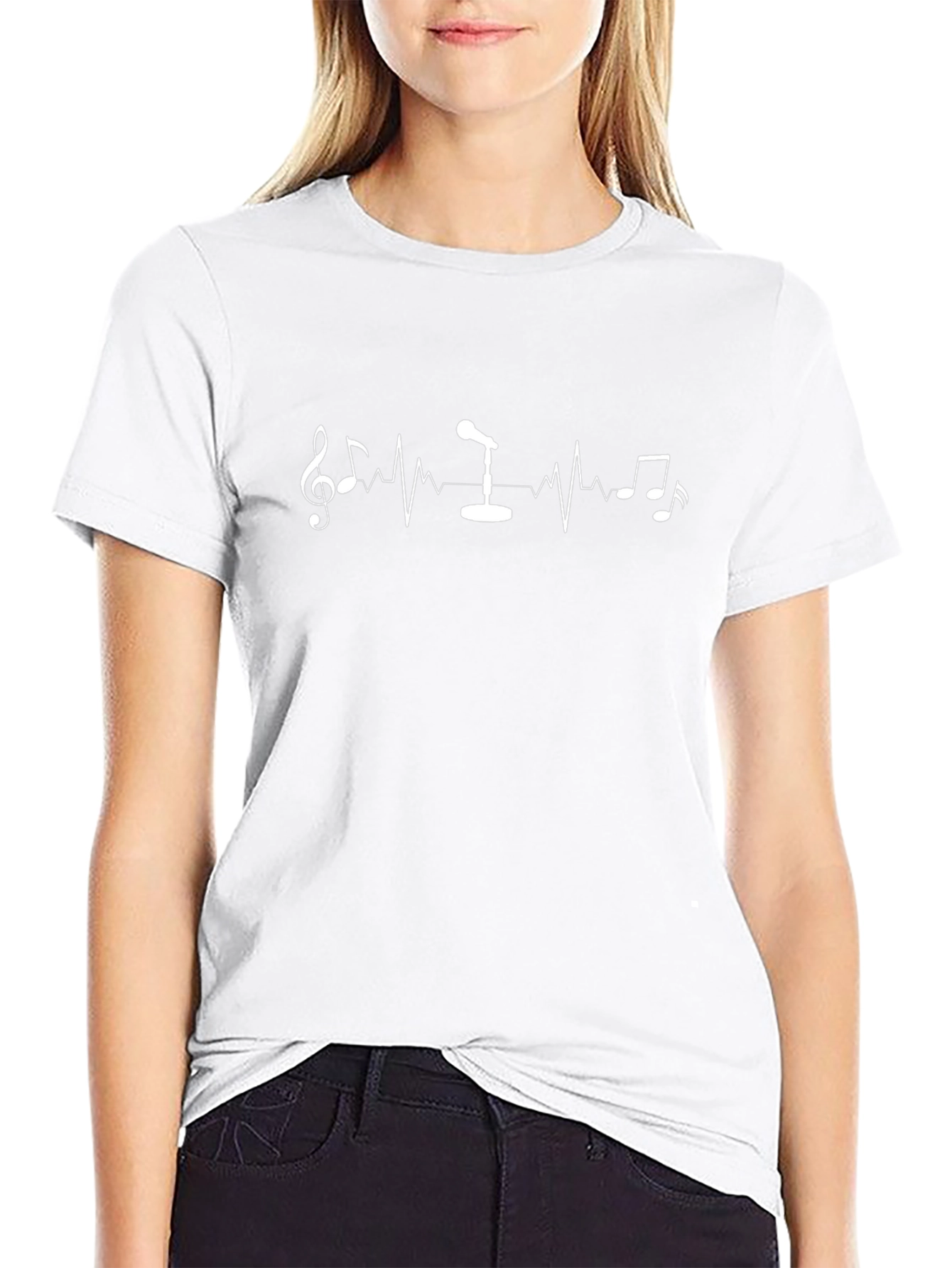 Music Vibe T-Shirt - Microphone Heartbeat Design