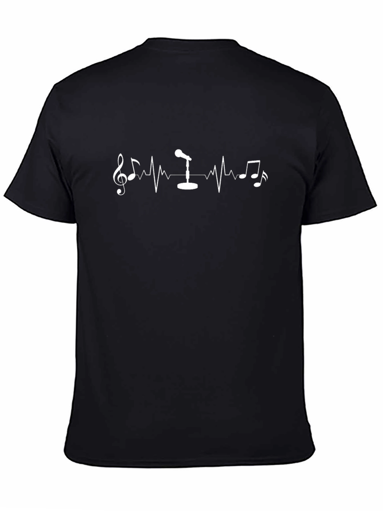 Music Vibe T-Shirt - Microphone Heartbeat Design