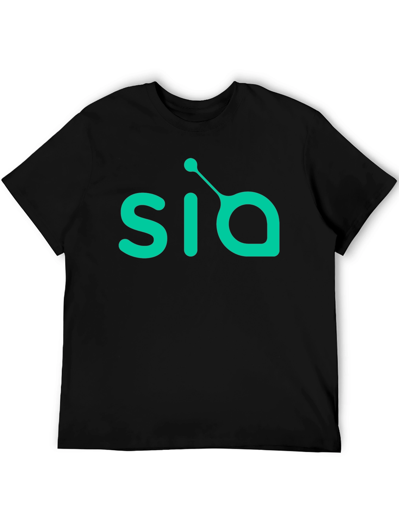 Mens Black T-Shirt with Green SIA Logo