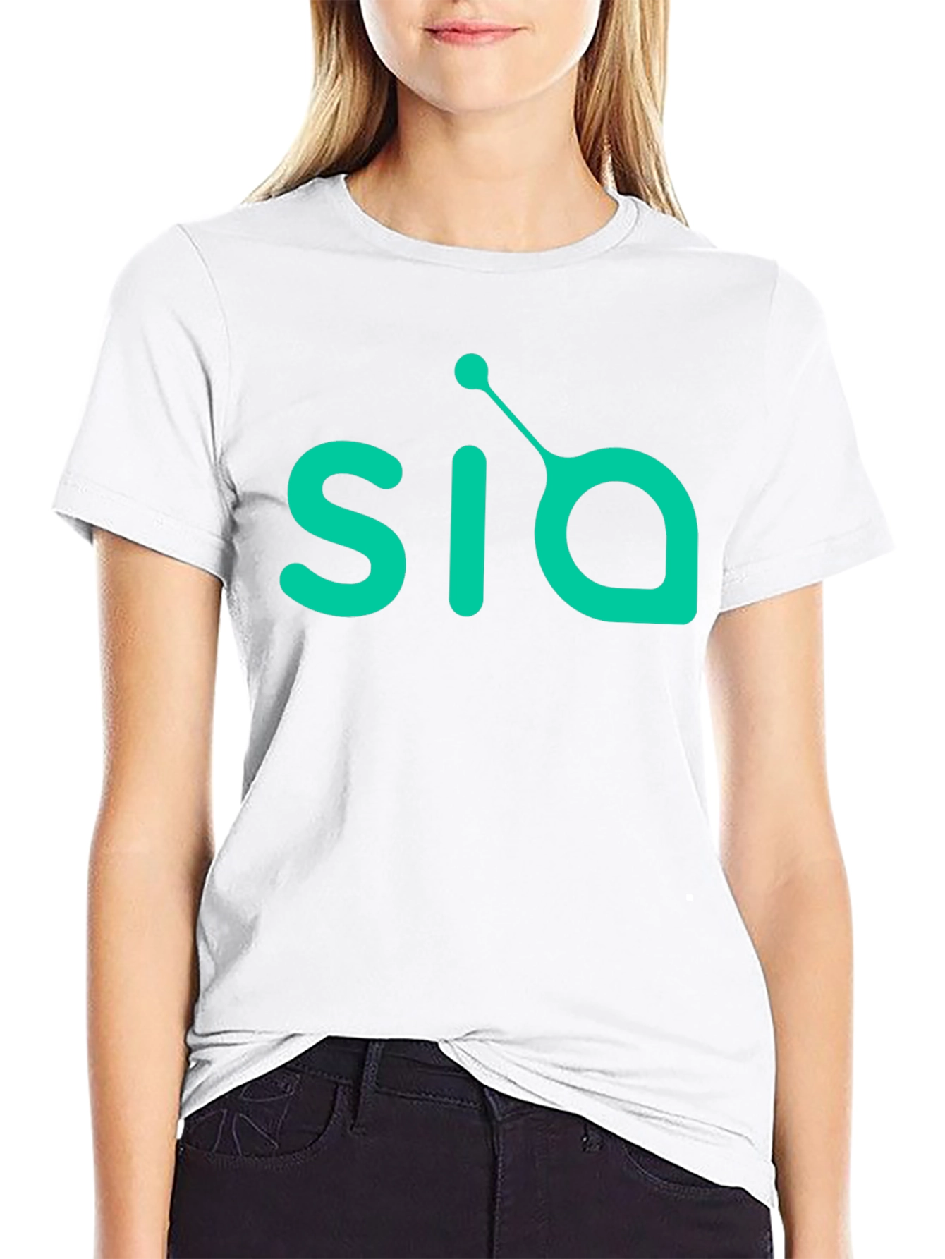 Mens Black T-Shirt with Green SIA Logo