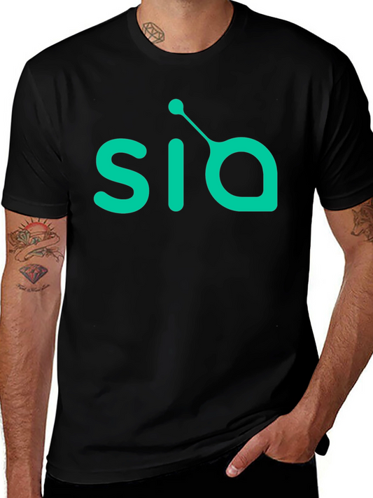 Mens Black T-Shirt with Green SIA Logo