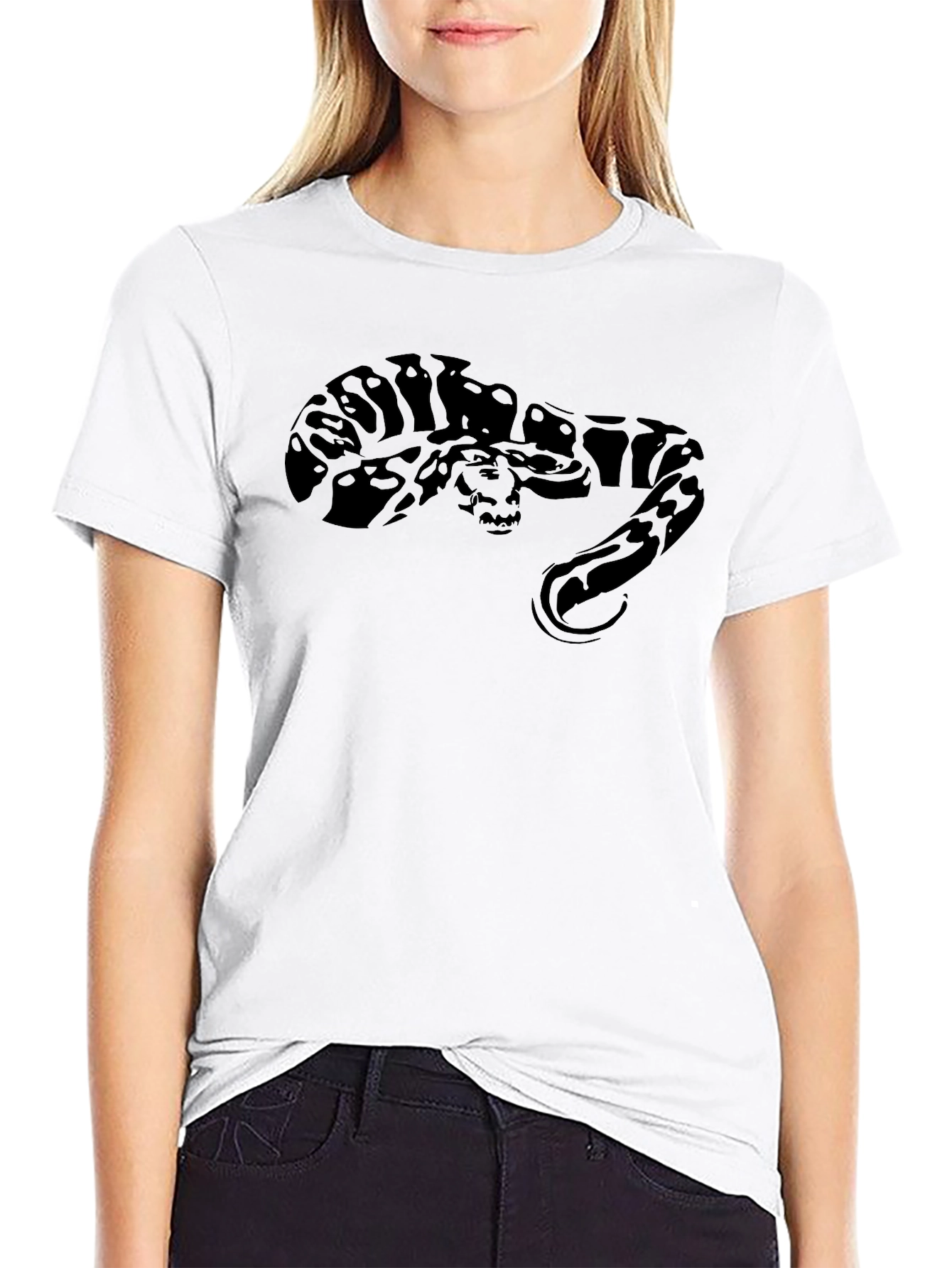 Black Snake Graphic Tee - Mens Casual T-Shirt