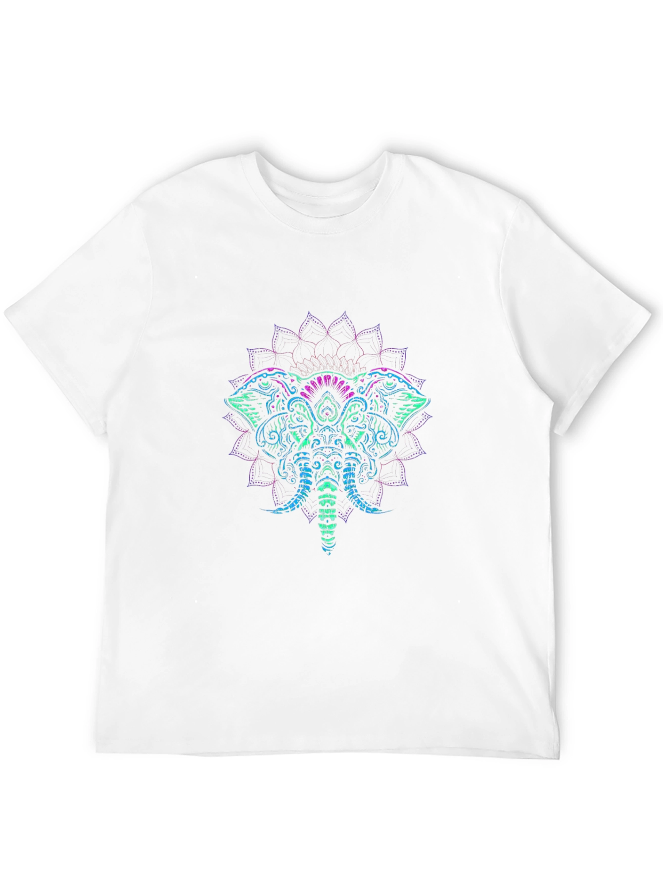 Elephant Mandala Graphic Tee - Black Cotton T-Shirt