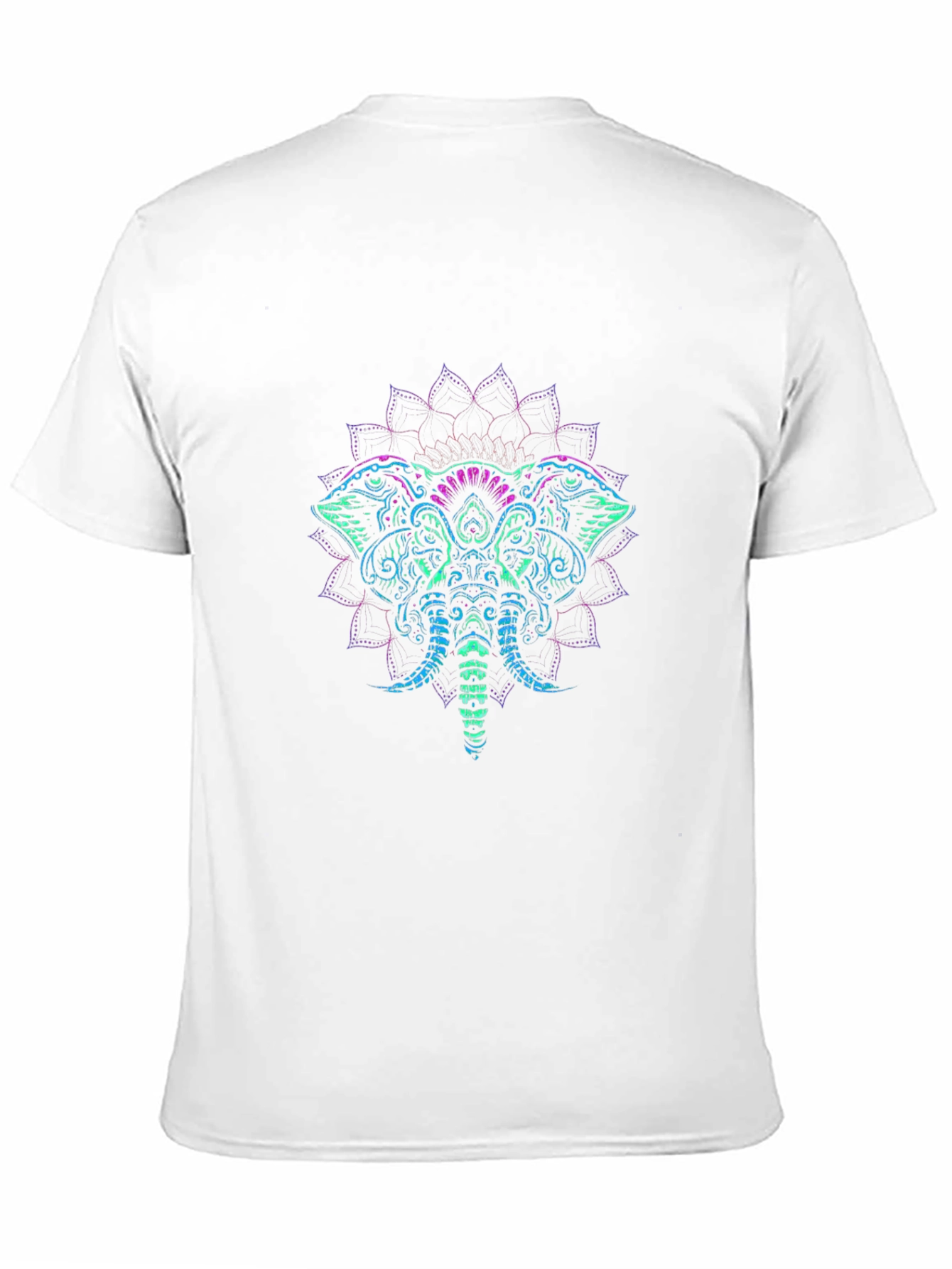 Elephant Mandala Graphic Tee - Black Cotton T-Shirt