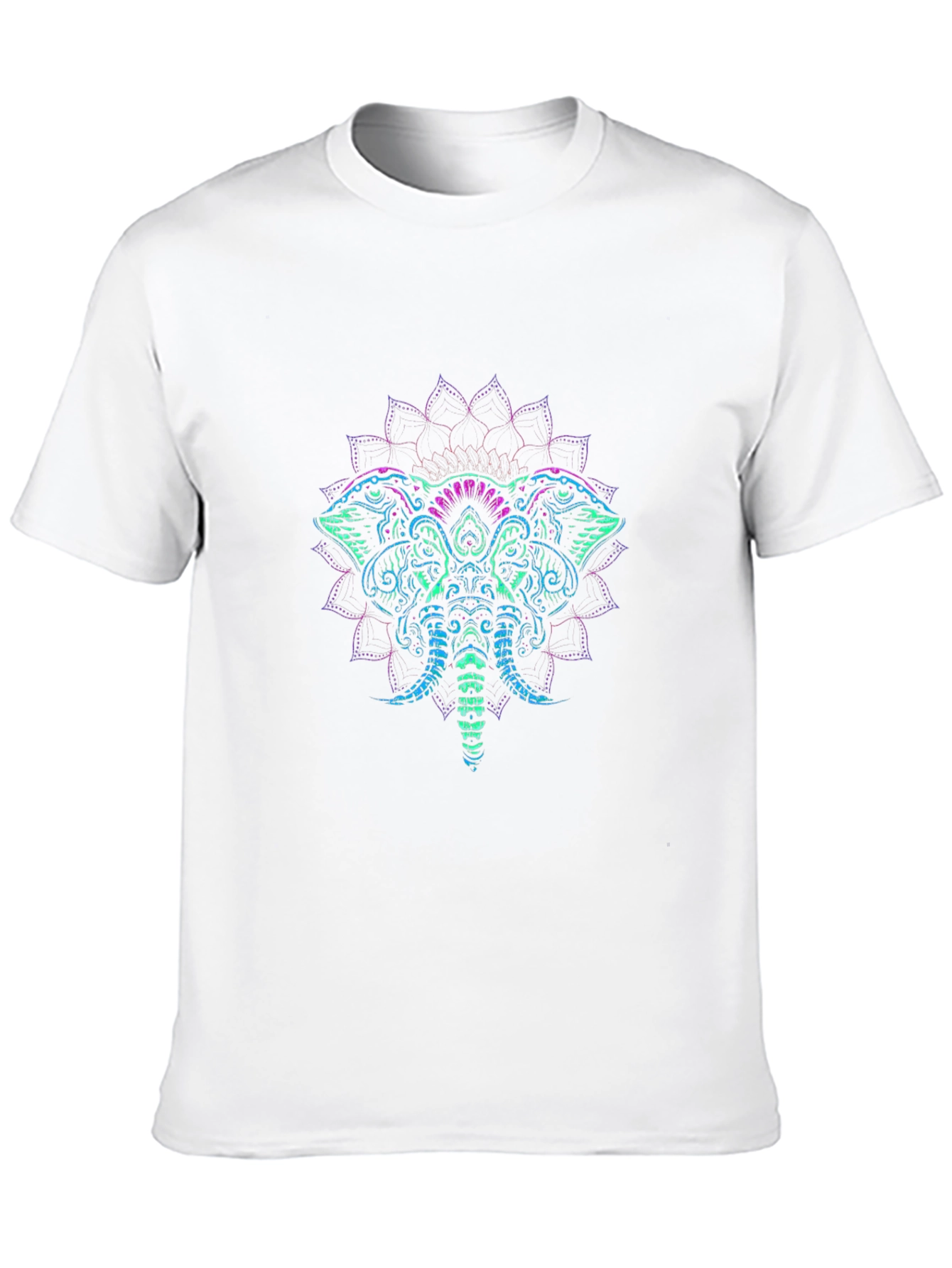 Elephant Mandala Graphic Tee - Black Cotton T-Shirt