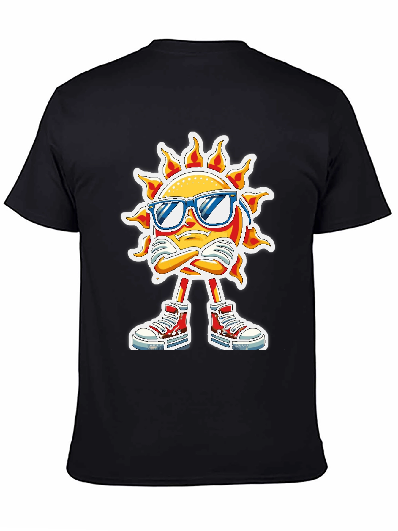 Cool Sun Graphic Tee - Black Cotton T-Shirt