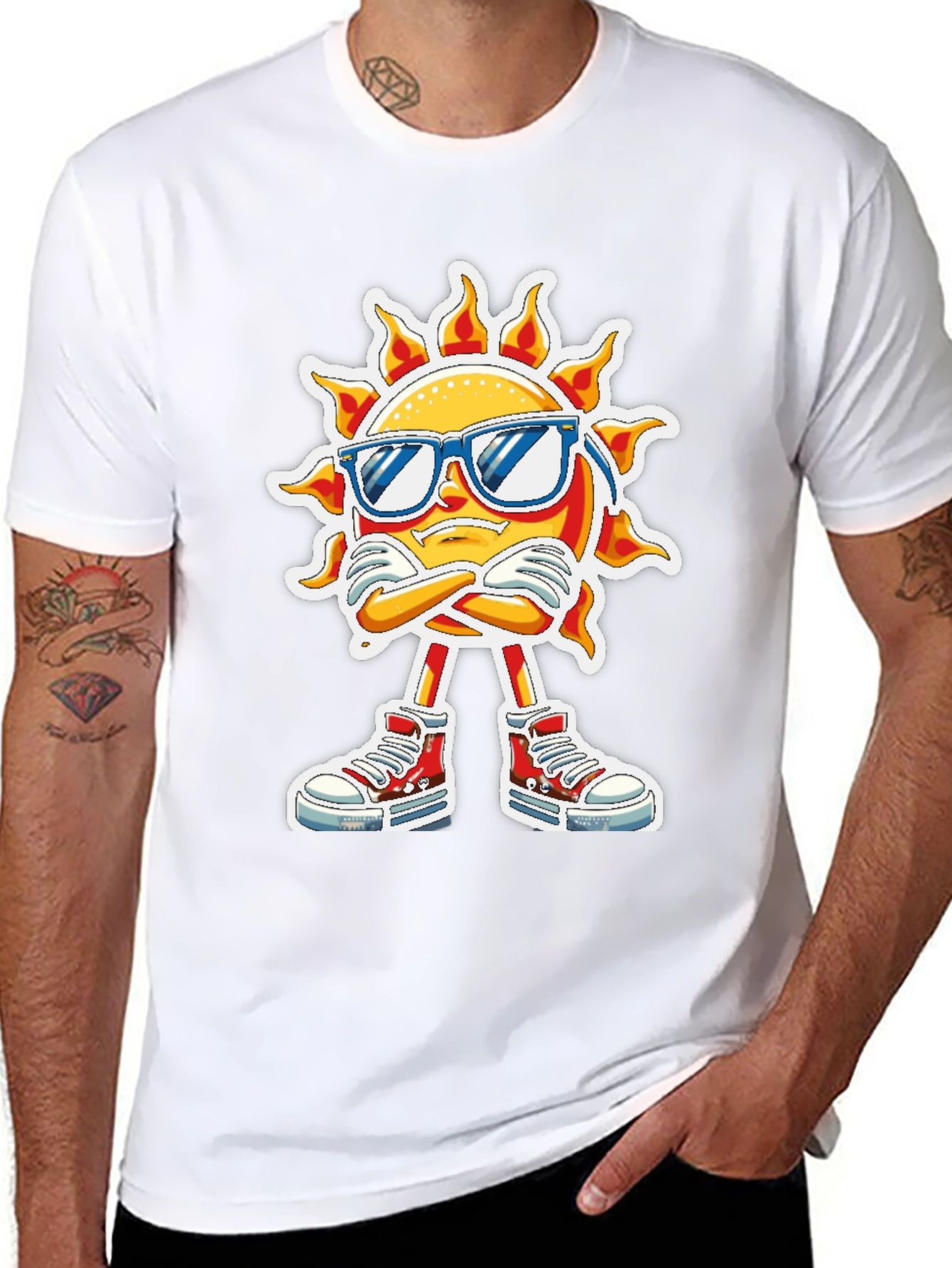 Cool Sun Graphic Tee - Black Cotton T-Shirt