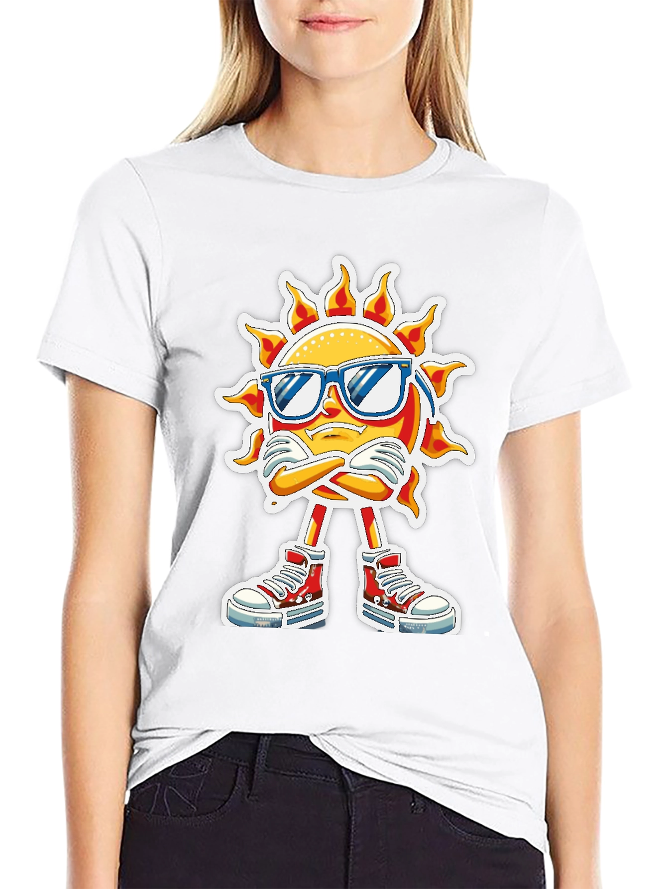 Cool Sun Graphic Tee - Black Cotton T-Shirt