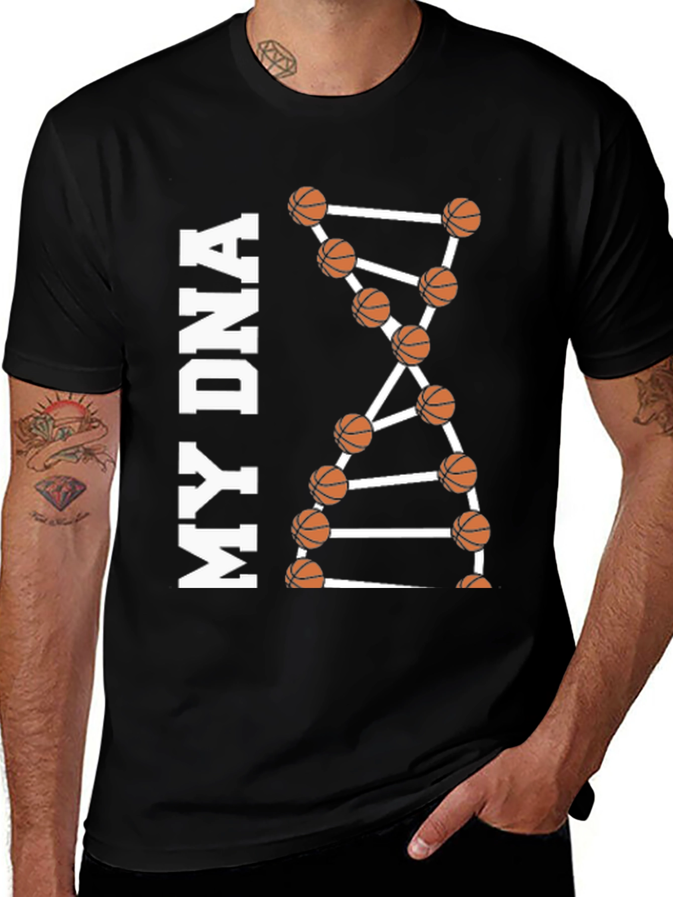 Basketball DNA Graphic Tee - Black