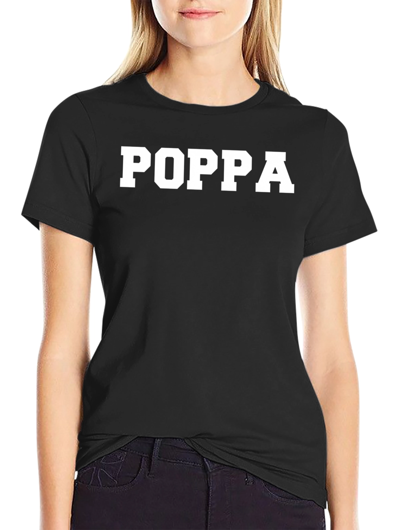 POPA Graphic Tee - Solid Black Cotton Blend