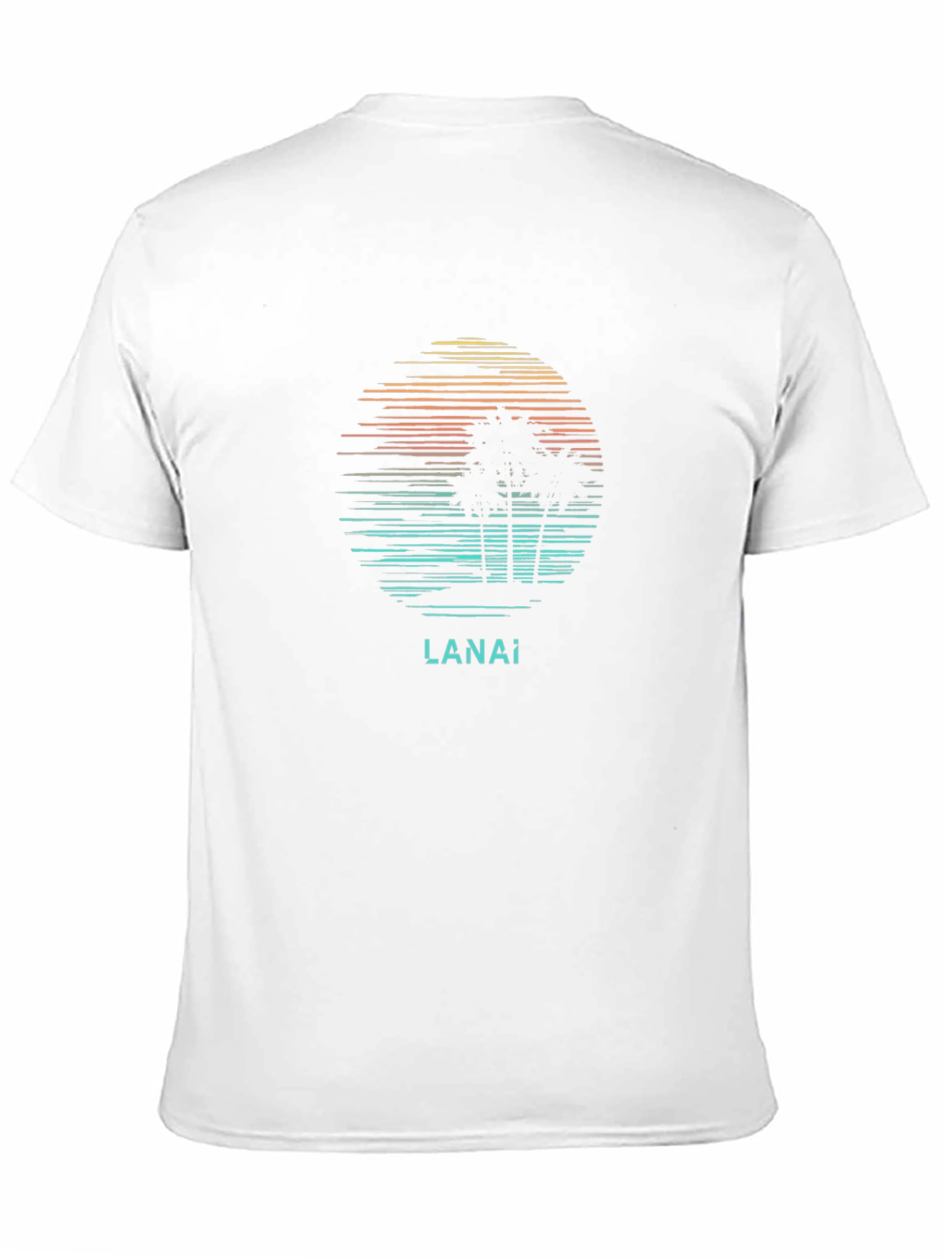 Lanai Island Graphic Tee - Retro Palm Tree Design