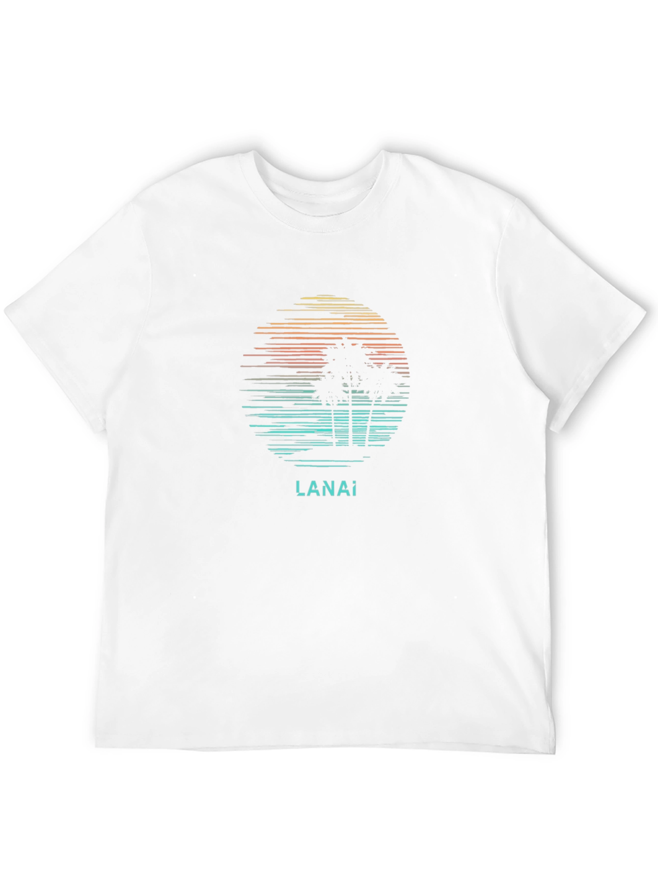 Lanai Island Graphic Tee - Retro Palm Tree Design