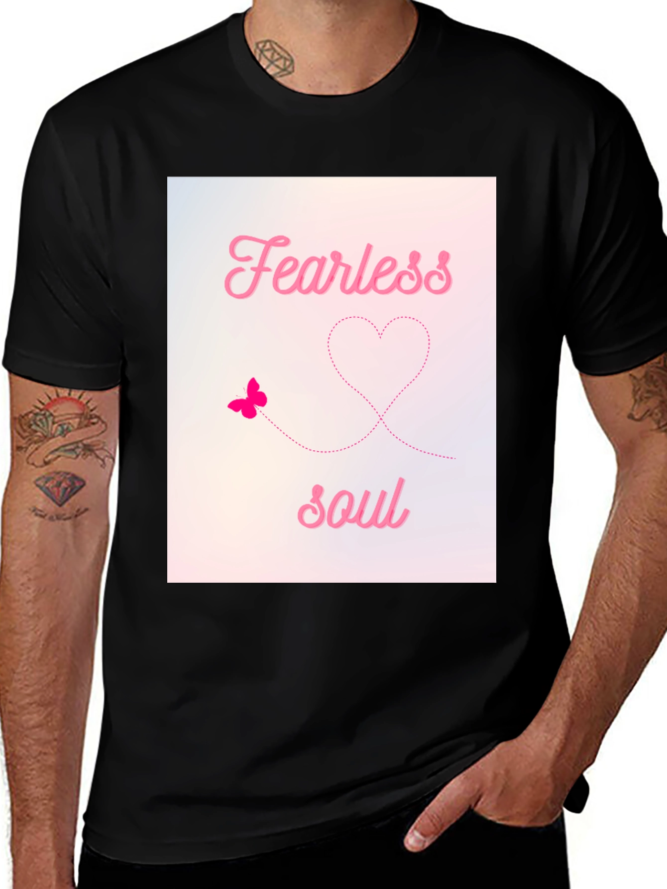 Fearless Soul Graphic Tee - Black Cotton T-Shirt
