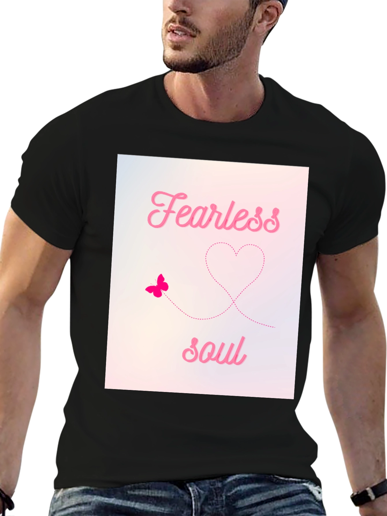 Fearless Soul Graphic Tee - Black Cotton T-Shirt