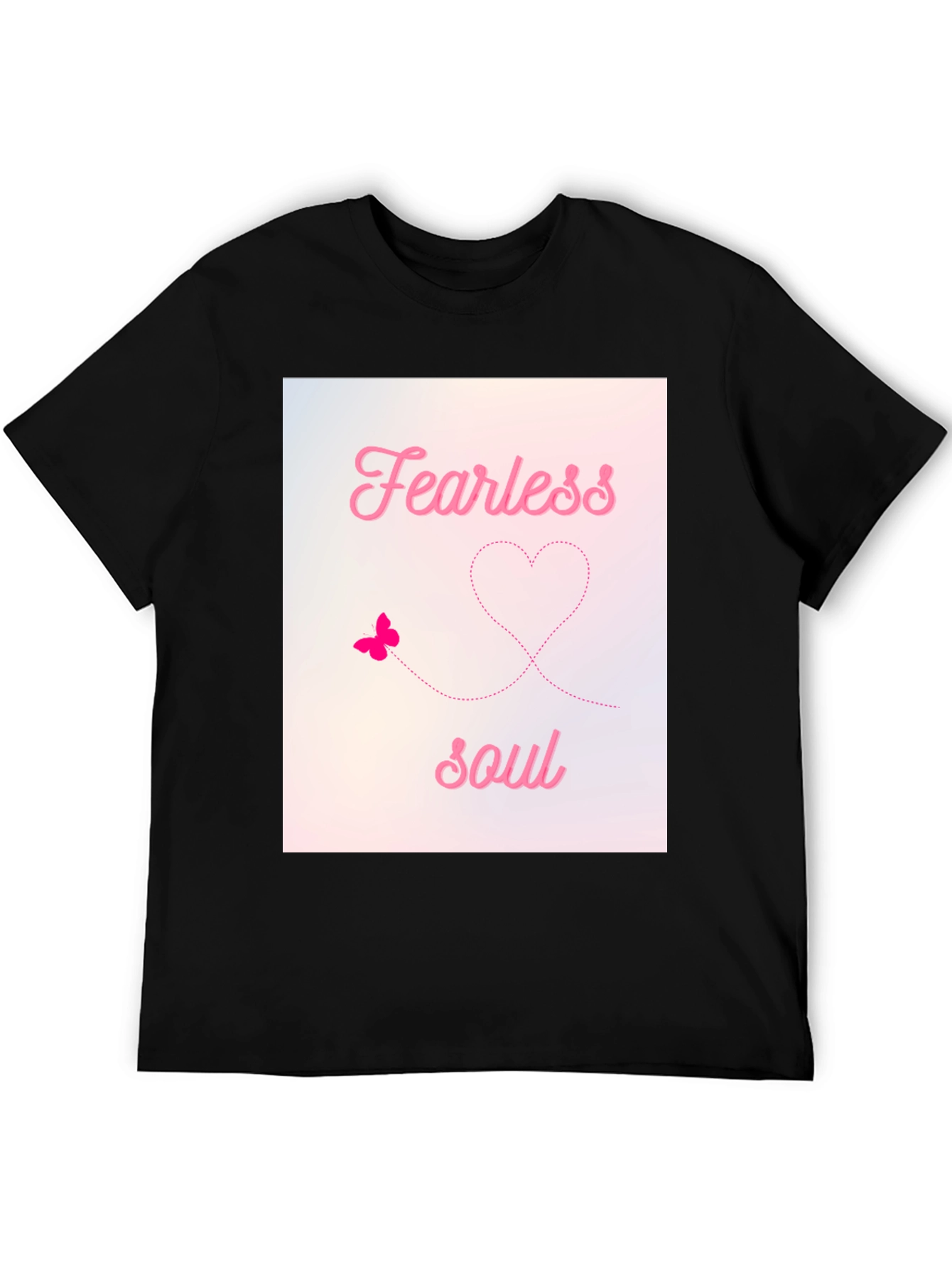 Fearless Soul Graphic Tee - Black Cotton T-Shirt