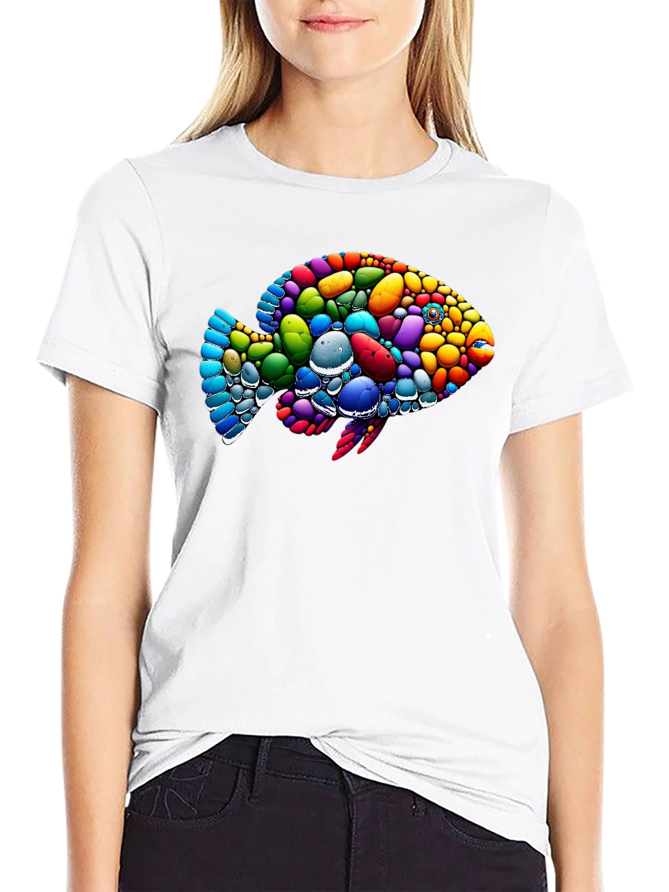 Colorful Fish Graphic T-Shirt